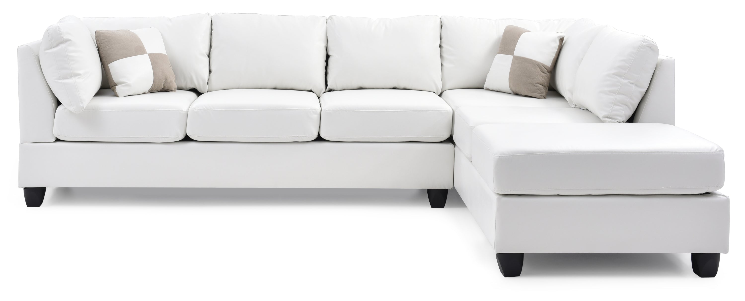 Glory Furniture Malone G647B-SC Sectional ( 3 Boxes) , WHITE