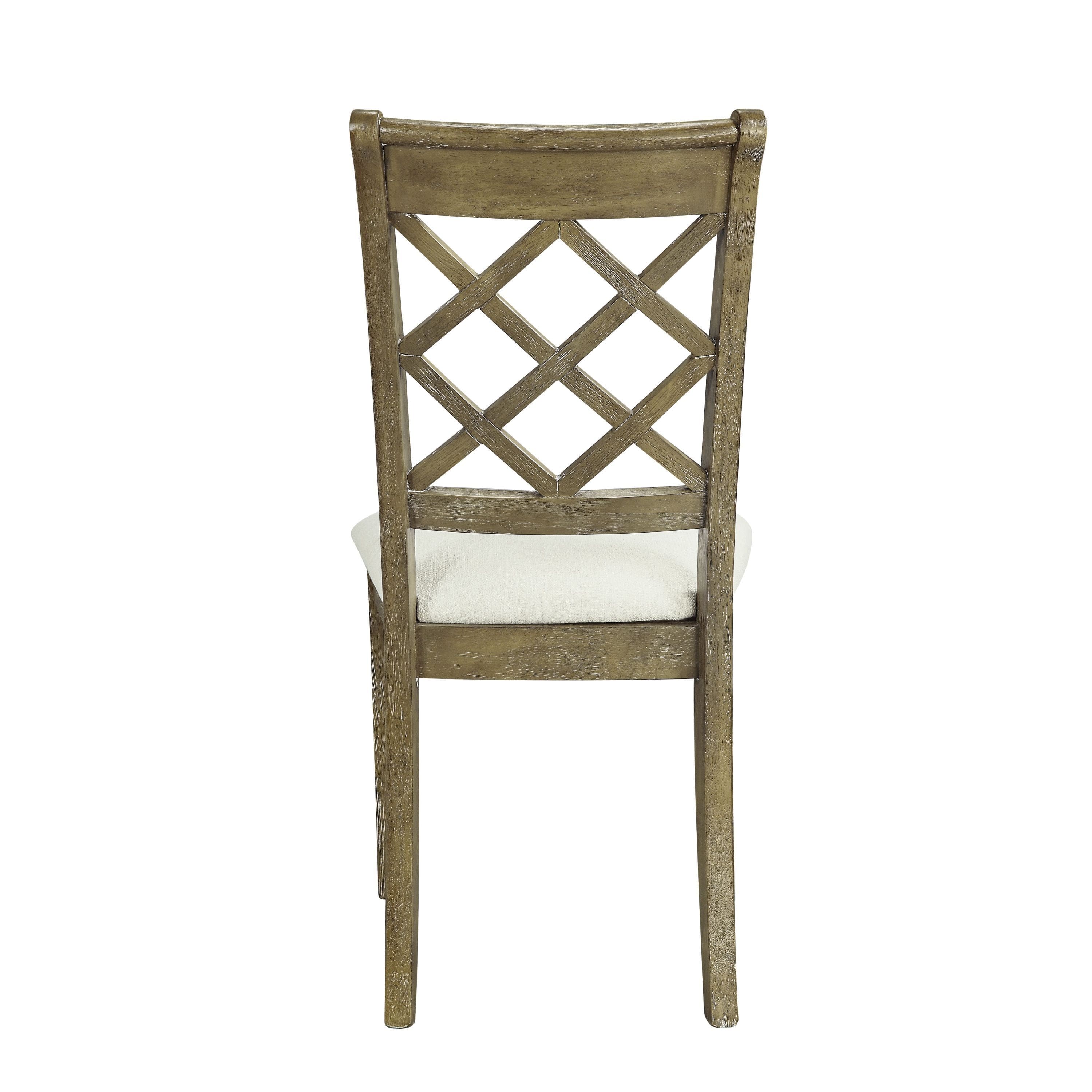 ACME Karsen SIDE CHAIR (SET-2) Beige Linen & Rustic Oak Finish DN01450