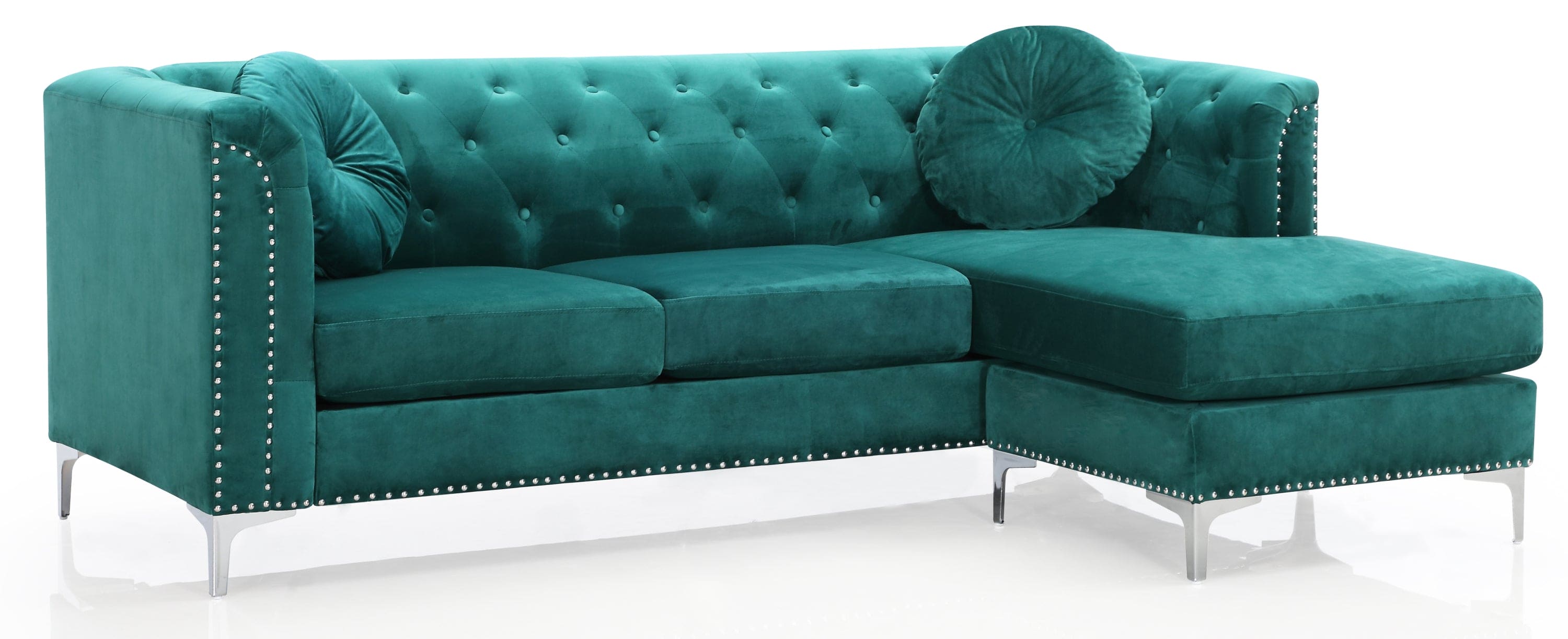 Glory Furniture Pompano G895B-SC Sofa Chaise ( 3 Boxes ) , GREEN