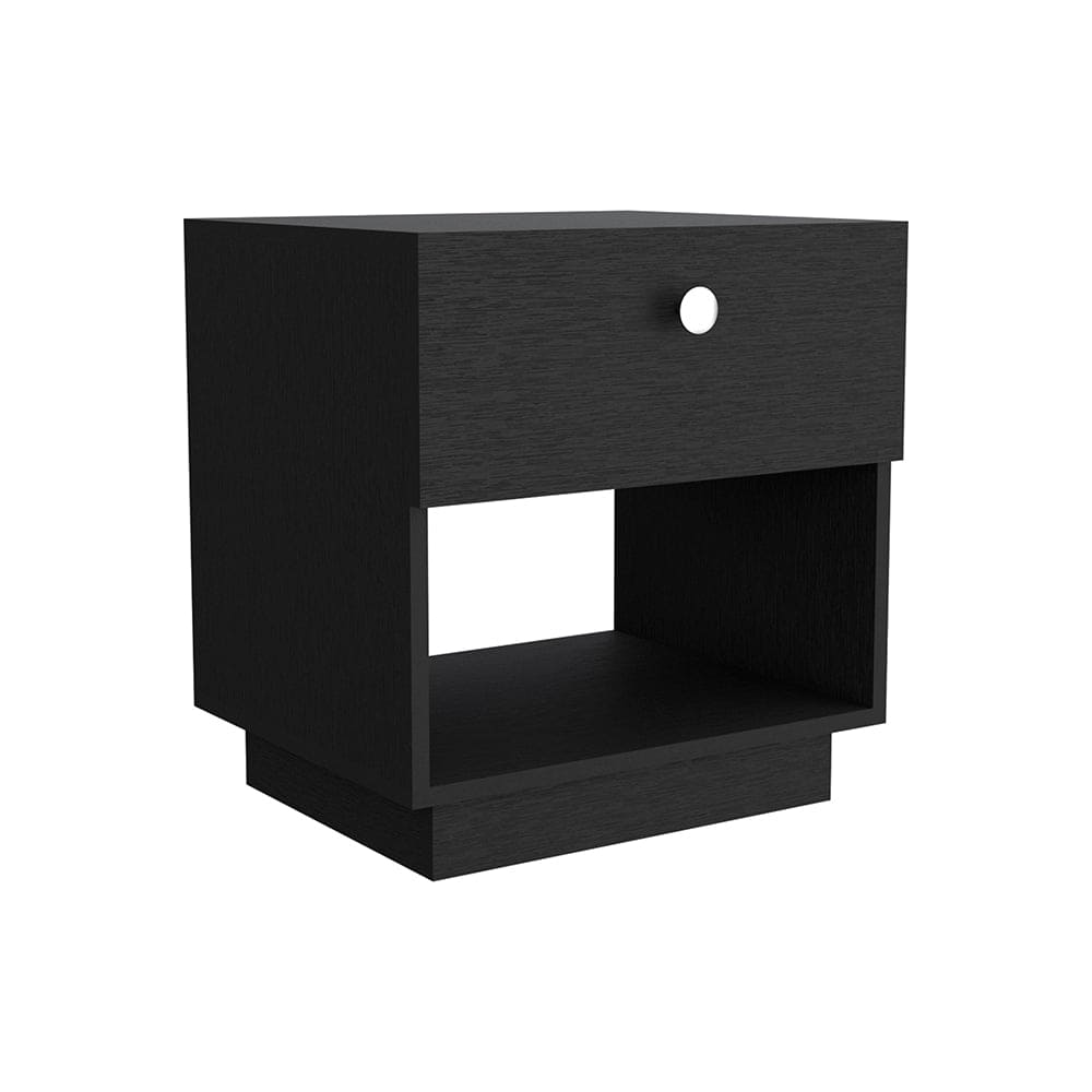 Nightstand Viliigili, One Drawer, Black Wengue Finish