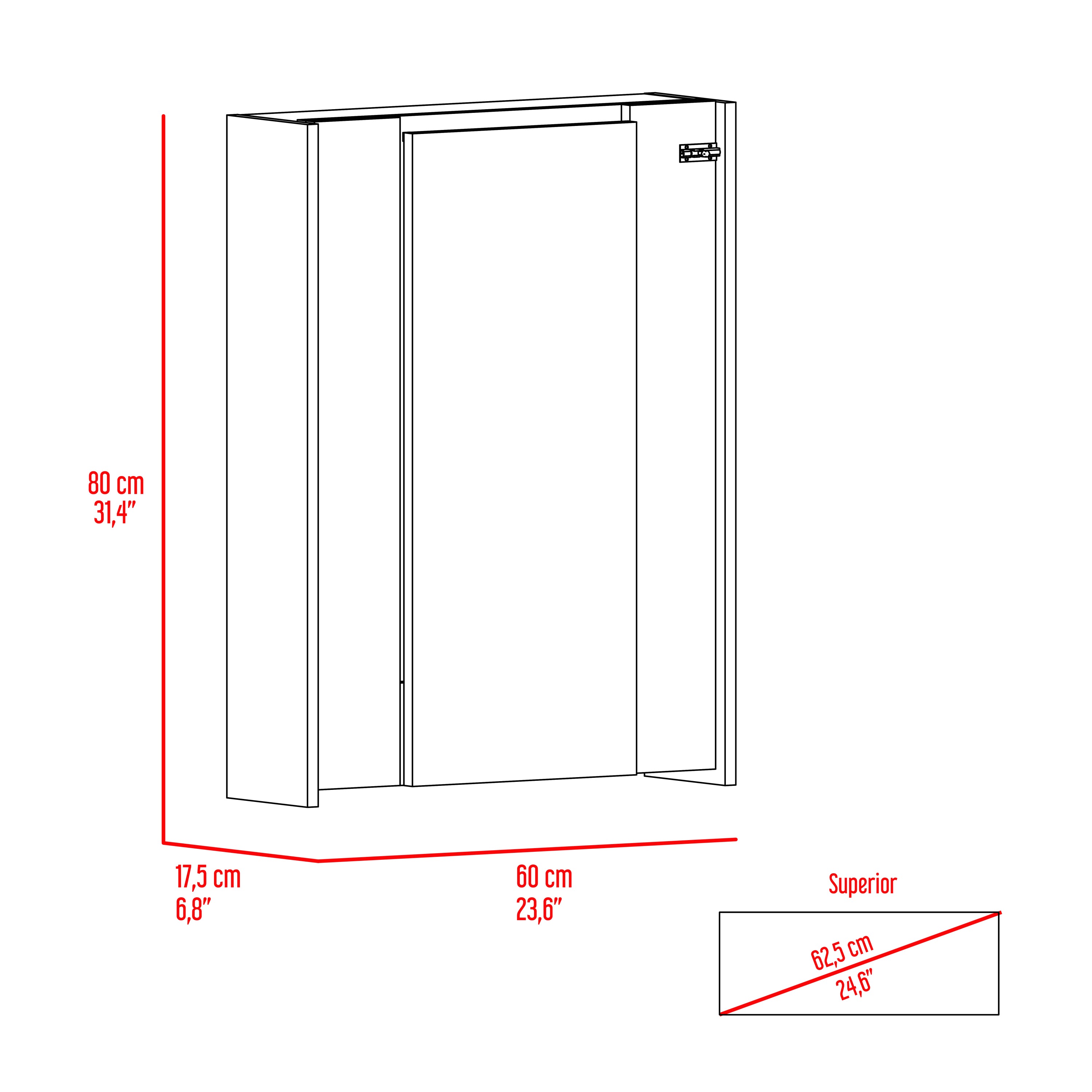 Foldable Table Tacoma, Seven Interior Shelves, Light Gray Finish