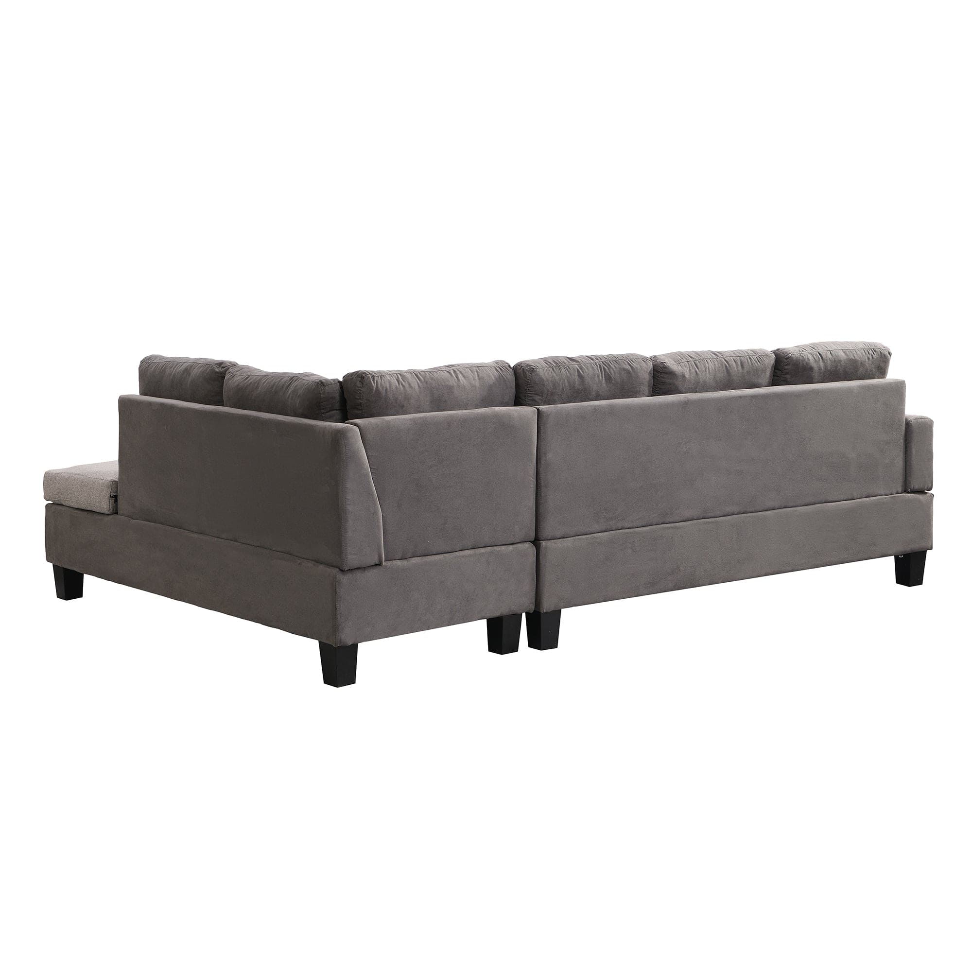 Sofa Set  for Living Room with Chaise Lounge and Storage Ottoman Living Room Furniture  Gray