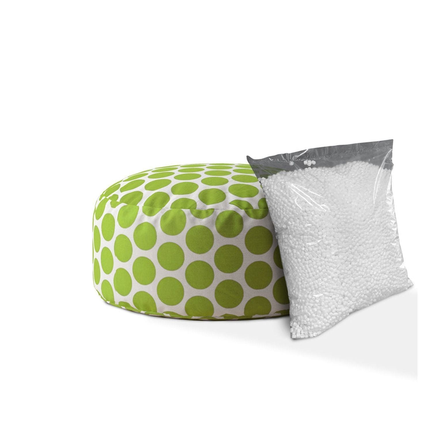 Indoor BIG DOT Kiwi Round Zipper Pouf - Cover Only - 24in dia x 20in tall