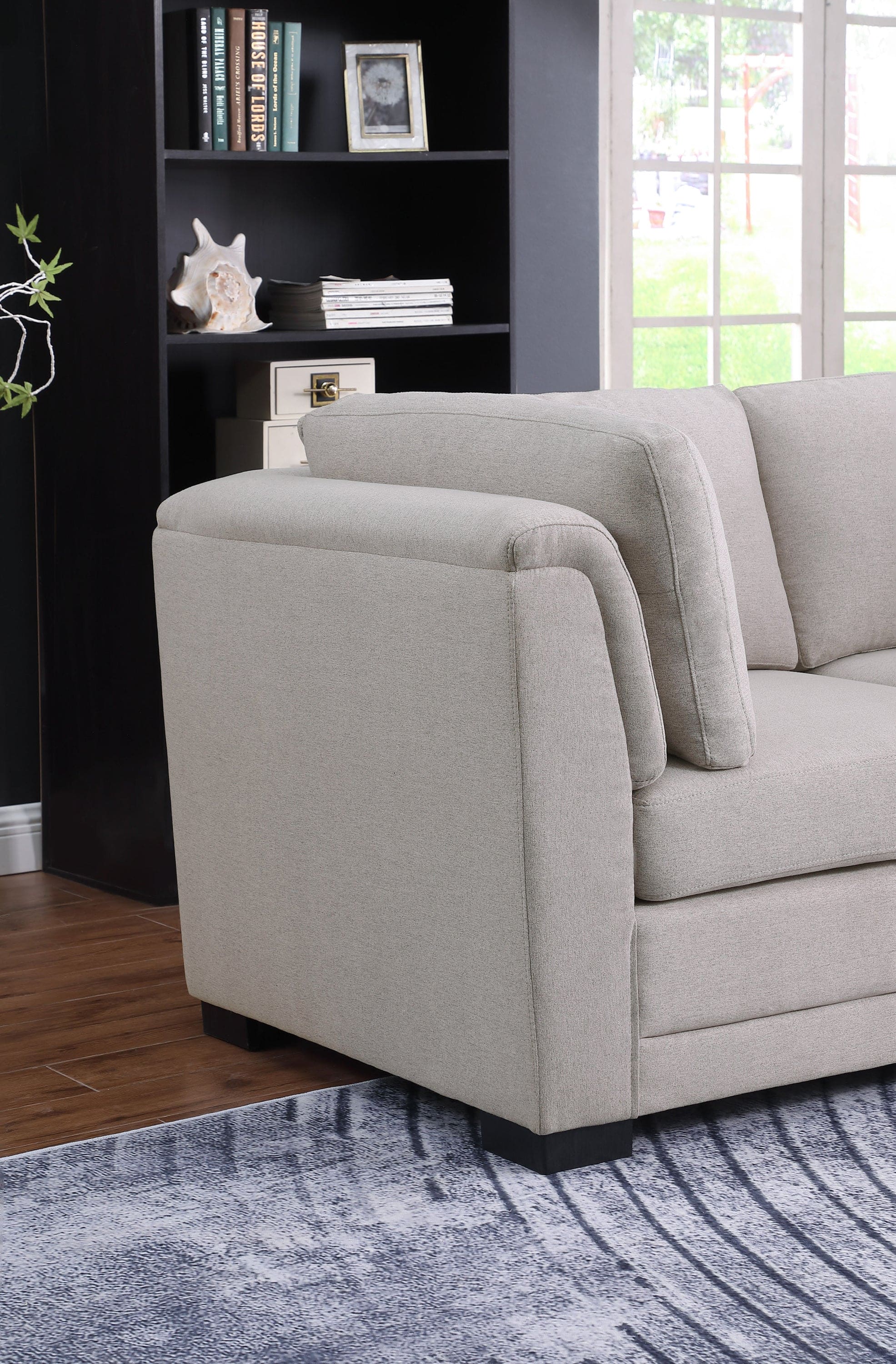 Kristin Light Gray Linen Fabric Loveseat