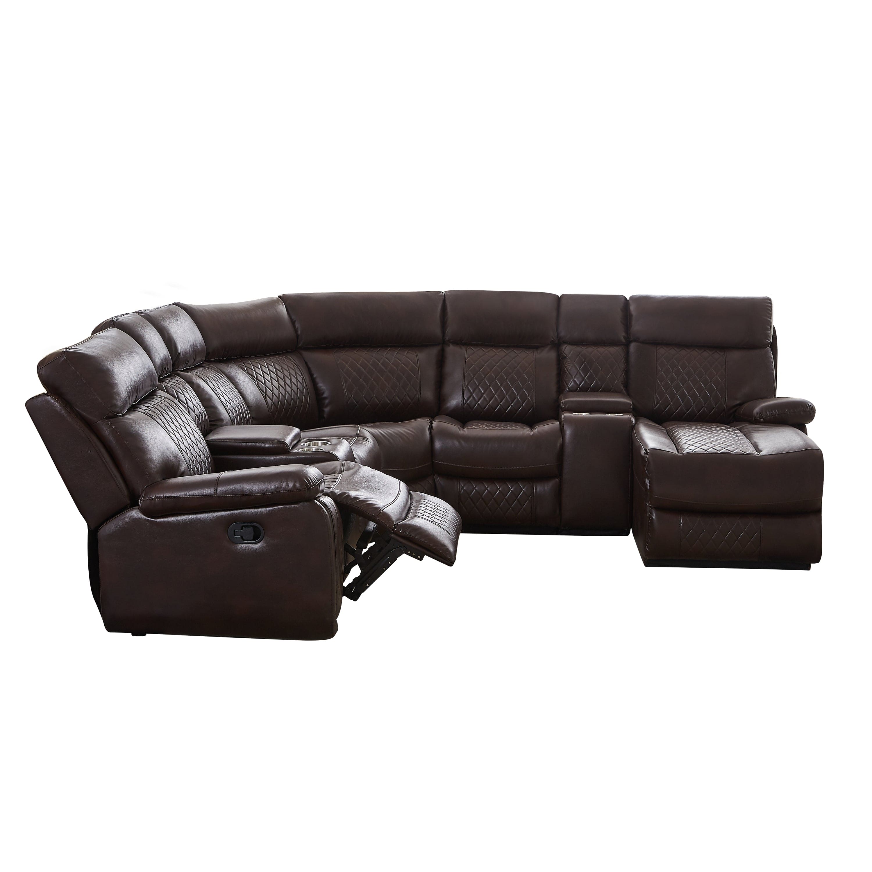 SECTIONAL MOTION SOFA BRWON (same as W223S00509 Size difference, See Details in page.)