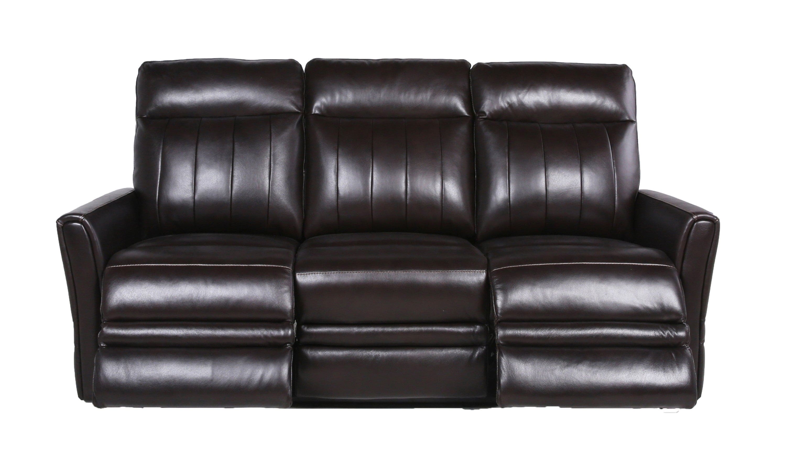 Luxury Power Reclining Sofa Recliner in Dark Brown Top-Grain Leather - Ultimate Comfort with Power Leg Rest and Articulating Headrest - Elegant and Relaxing Furniture for Living Room or Home Theater