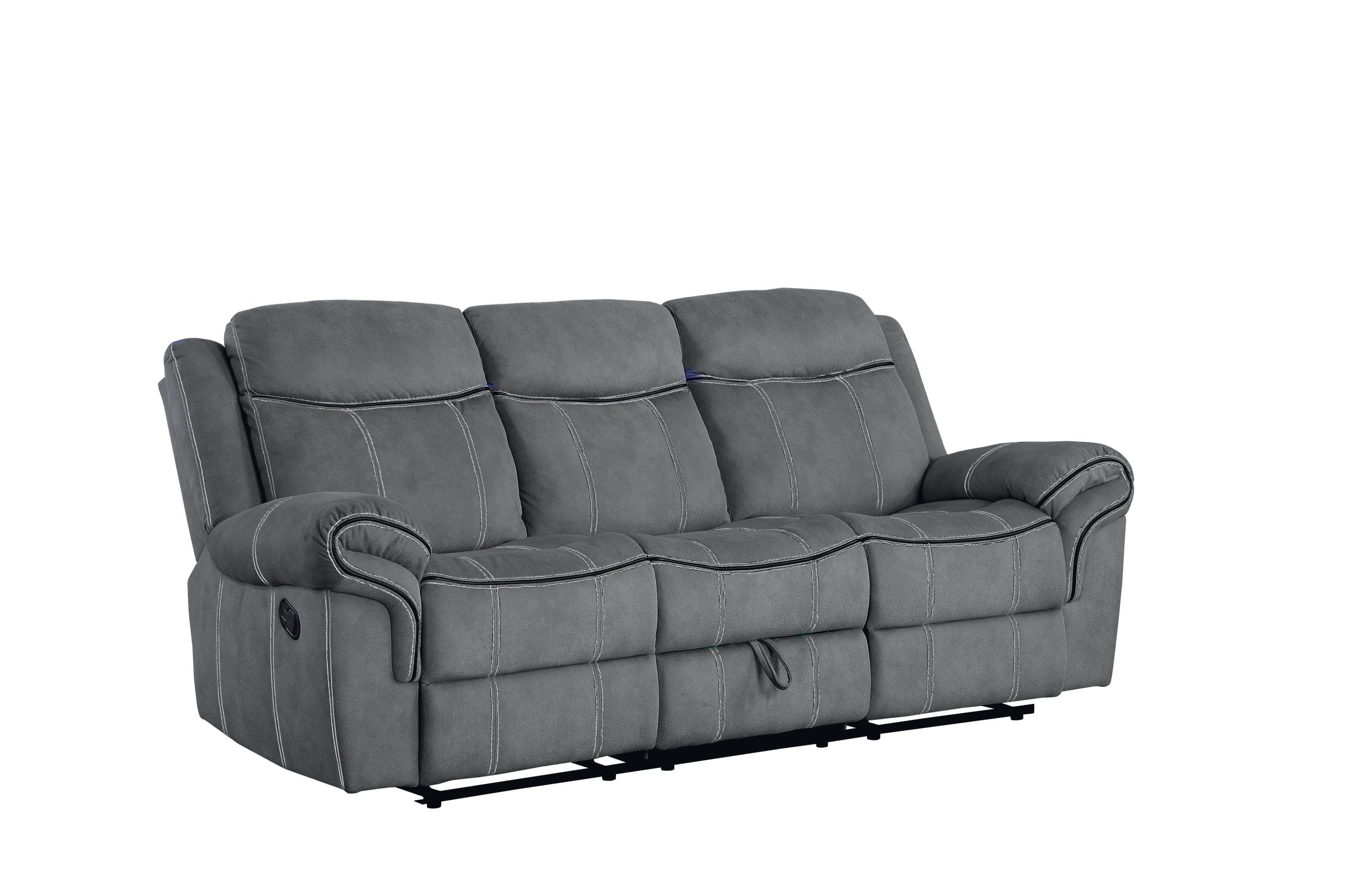 ACME Zubaida Sofa (Glider & Motion), 2-Tone Gray Velvet 55025