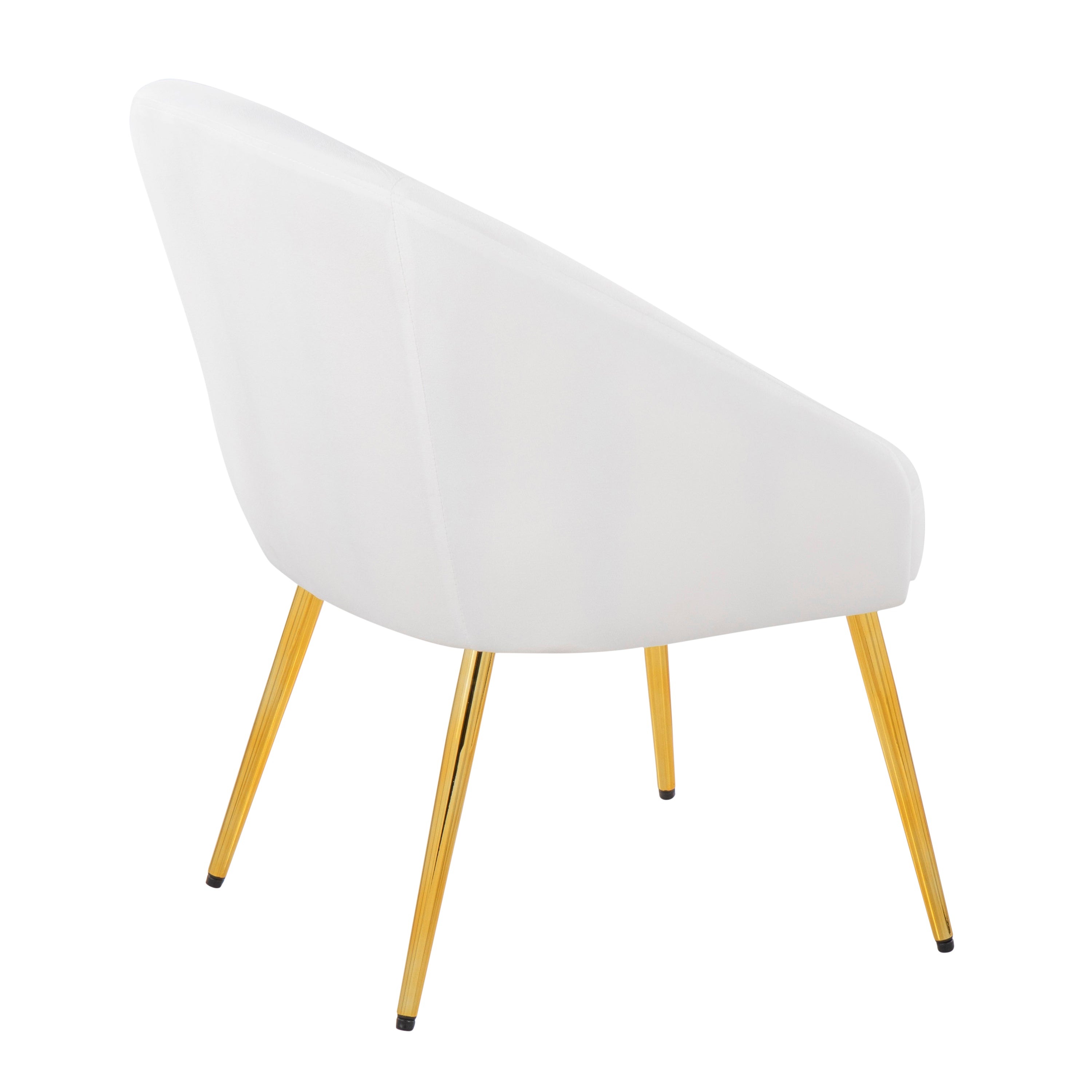 Shiraz Contemporary/Glam Chair in Gold Metal and White Velvet by LumiSource