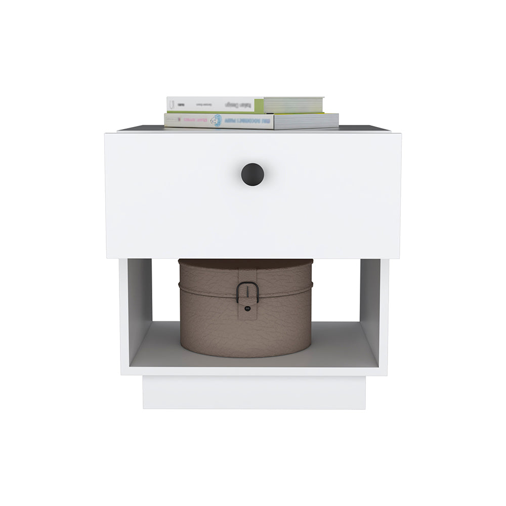 Nightstand Viliigili, One Drawer, White Finish