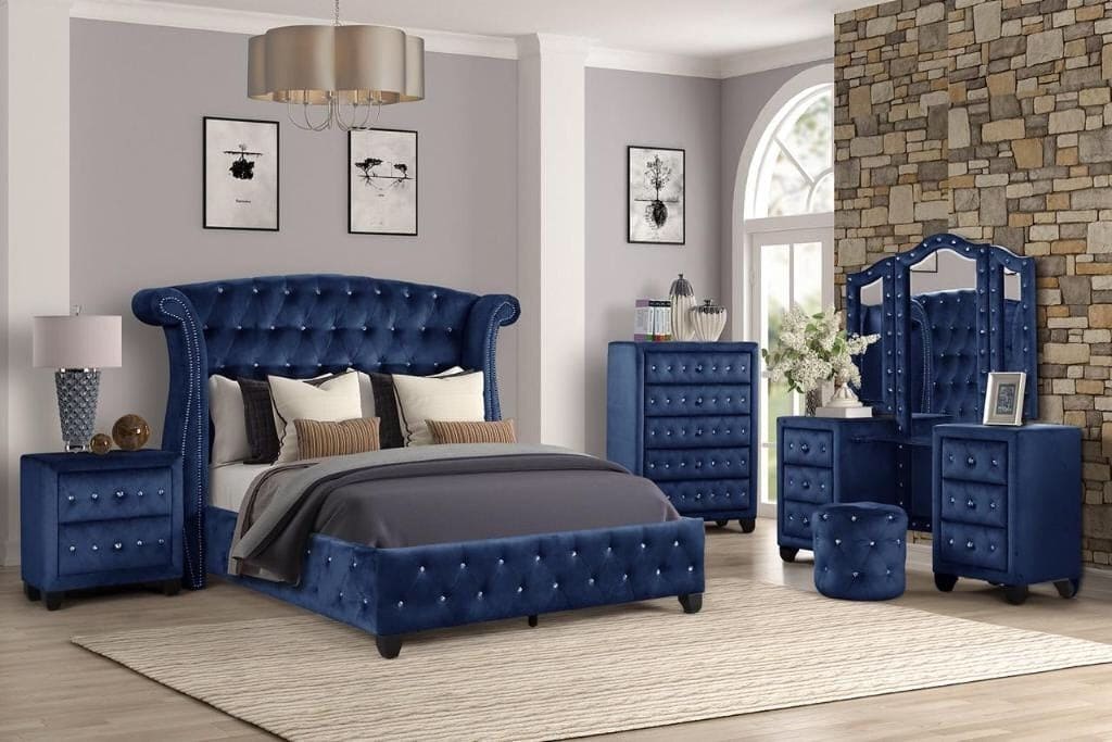 Sophia Queen bed Blue