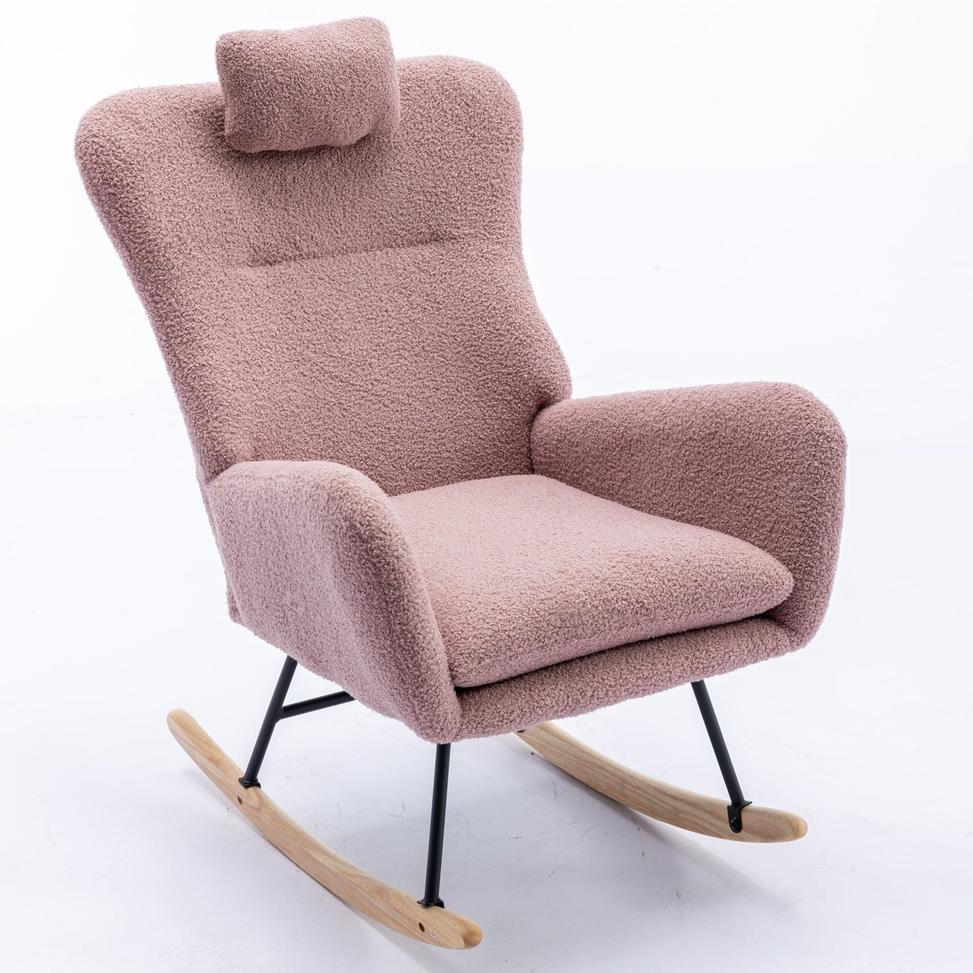 35.5 inch Rocking Chair with Pocket, (pink)