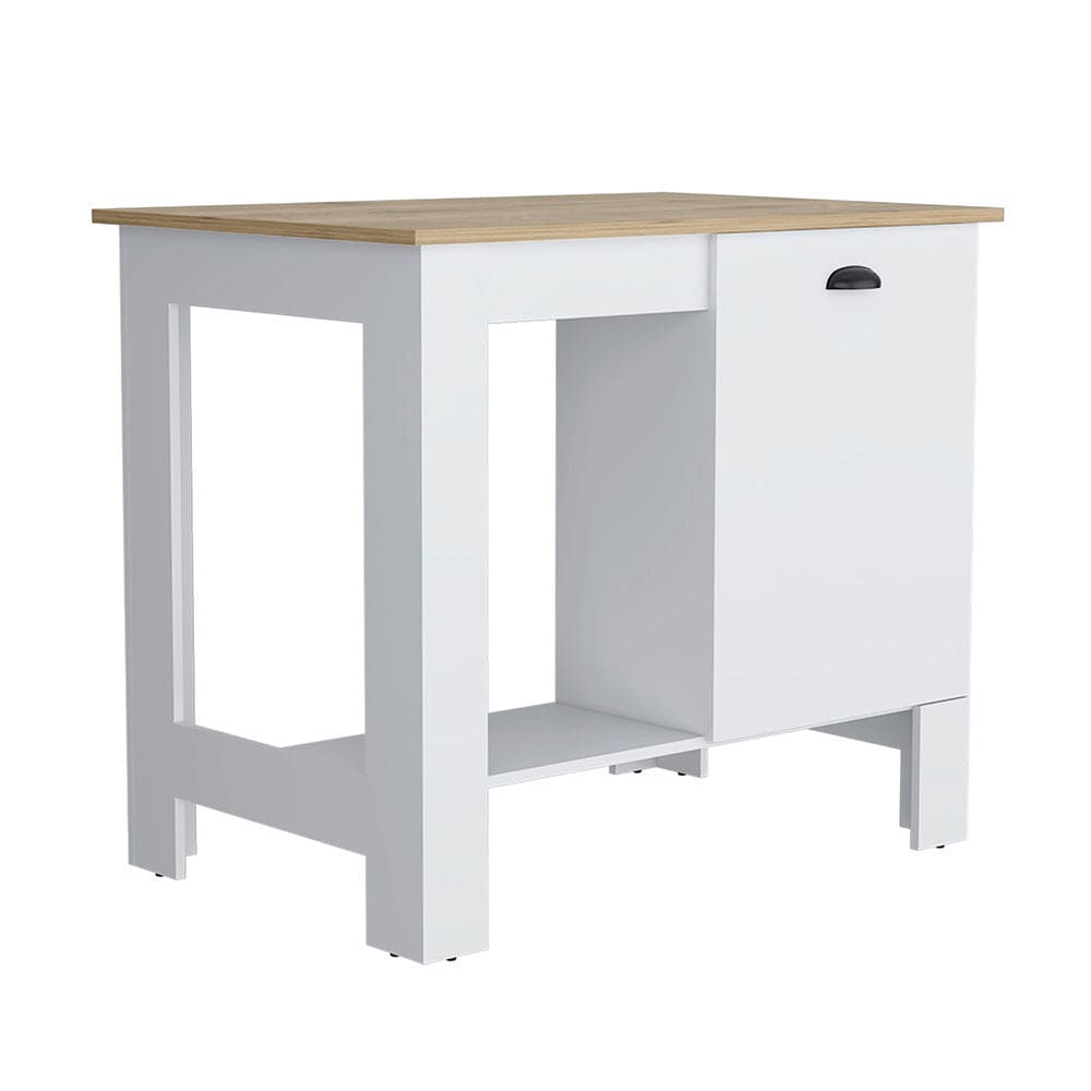 Kitchen island Shoproni, One Drawer, White Finish