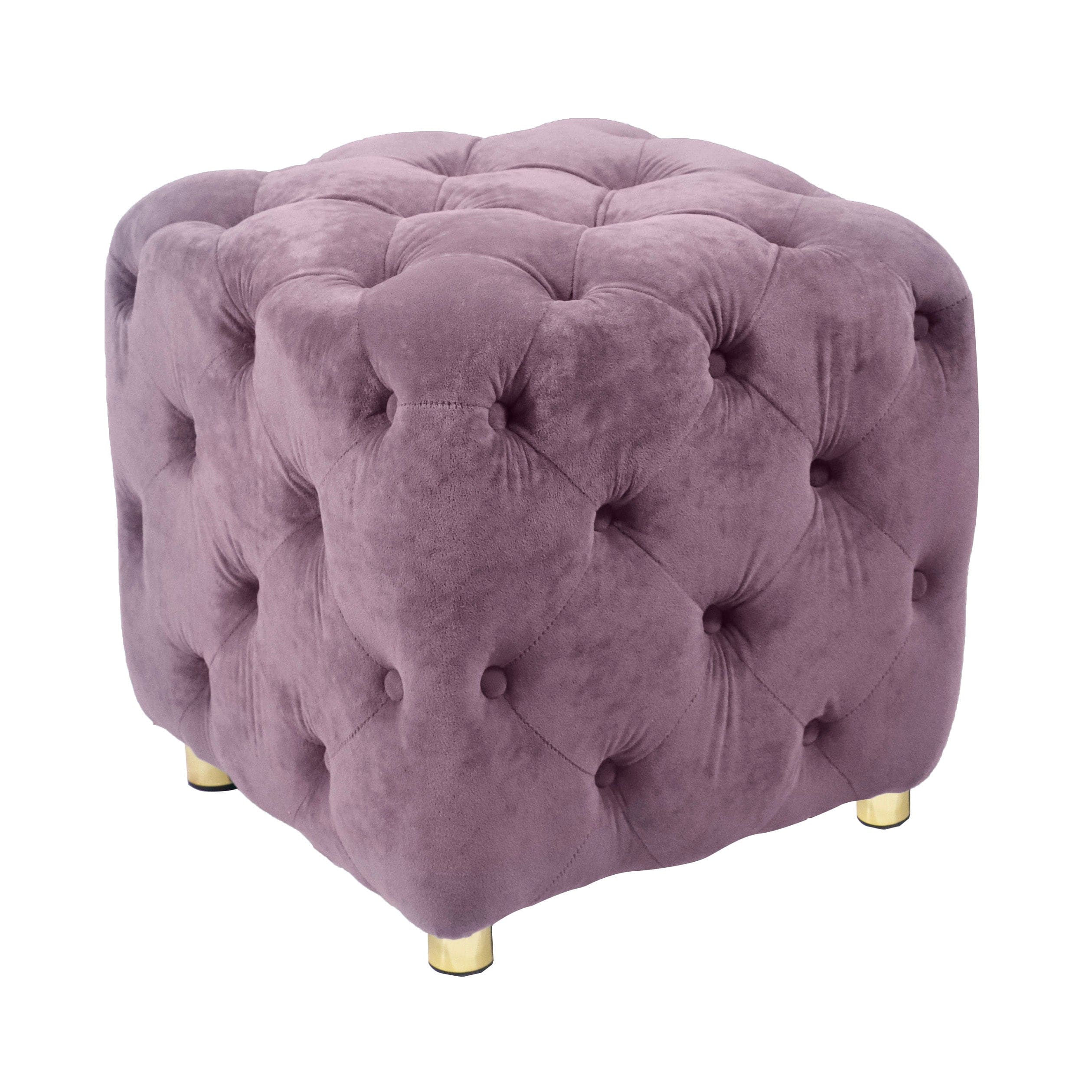 Purple Modern Velvet Upholstered Ottoman, Exquisite Small End Table, Soft Foot Stool,Dressing Makeup Chair, Comfortable Seat for Living Room, Bedroom, Entrance