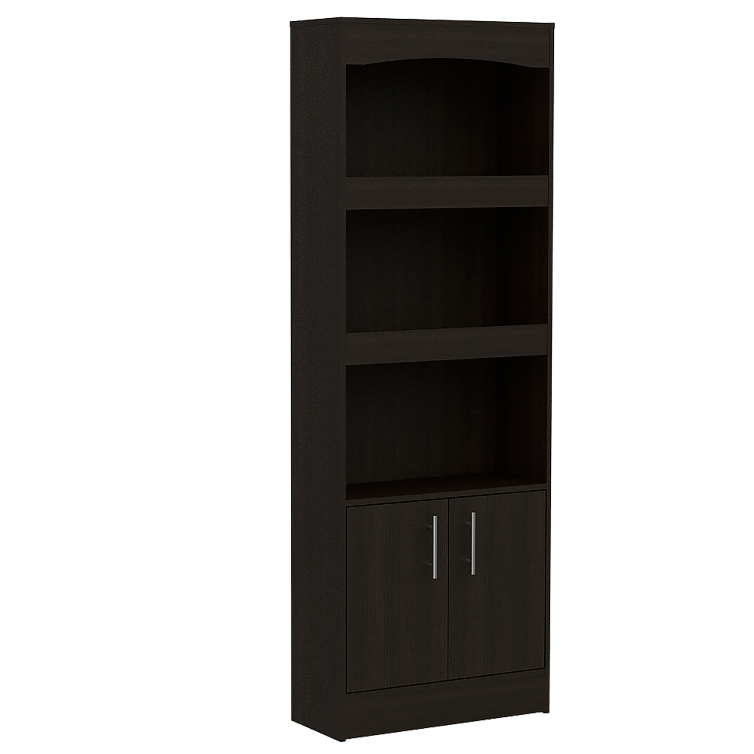 Bookcase Denver, Metal Hardware, Black Wengue Finish