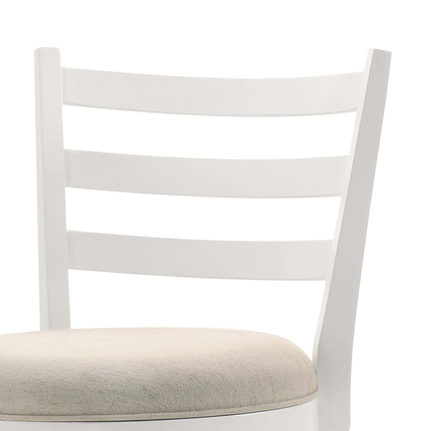 Joplin White Ladder Back Counter Height Chair with Upholstered Seat