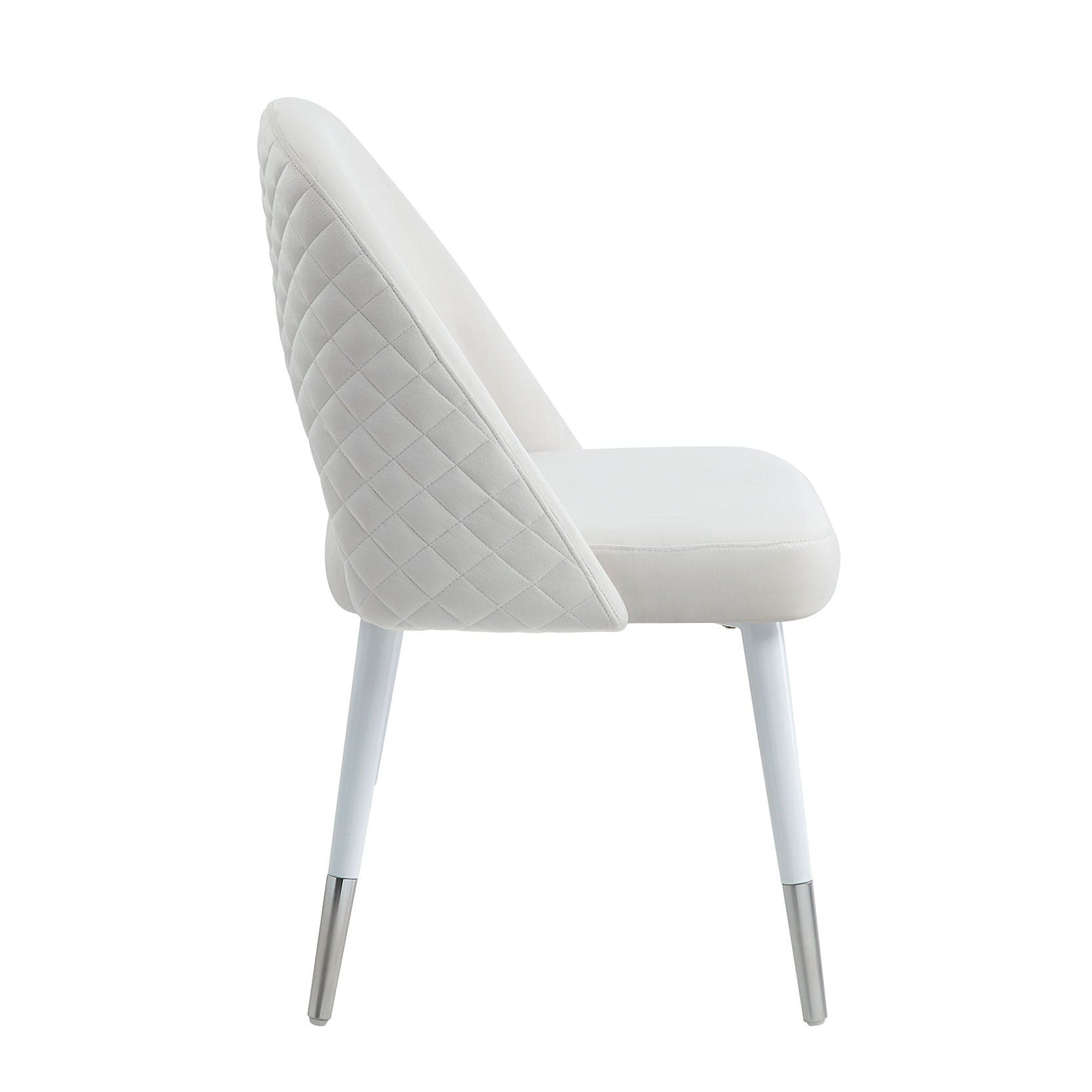 ACME Zemirah Side Chair(Set-2), White Velvet & White Finish DN02234