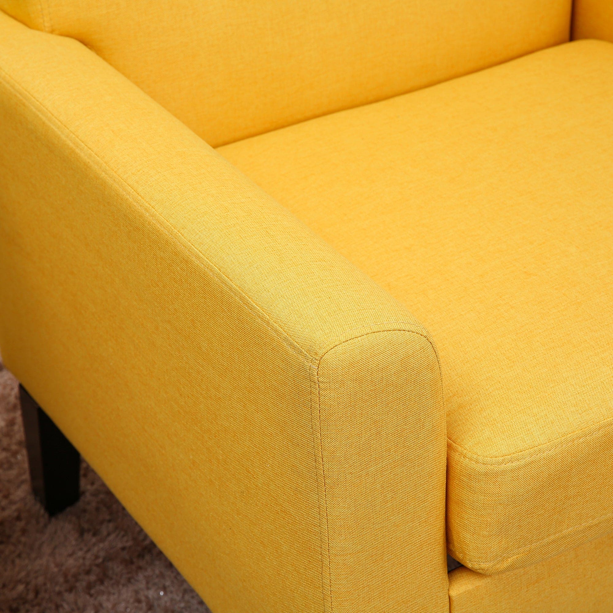 Downloads: 20 
Fabric Accent Chair for Living Room, Bedroom Button Tufted Upholstered Comfy Reading Accent Chairs Sofa (Yellow)