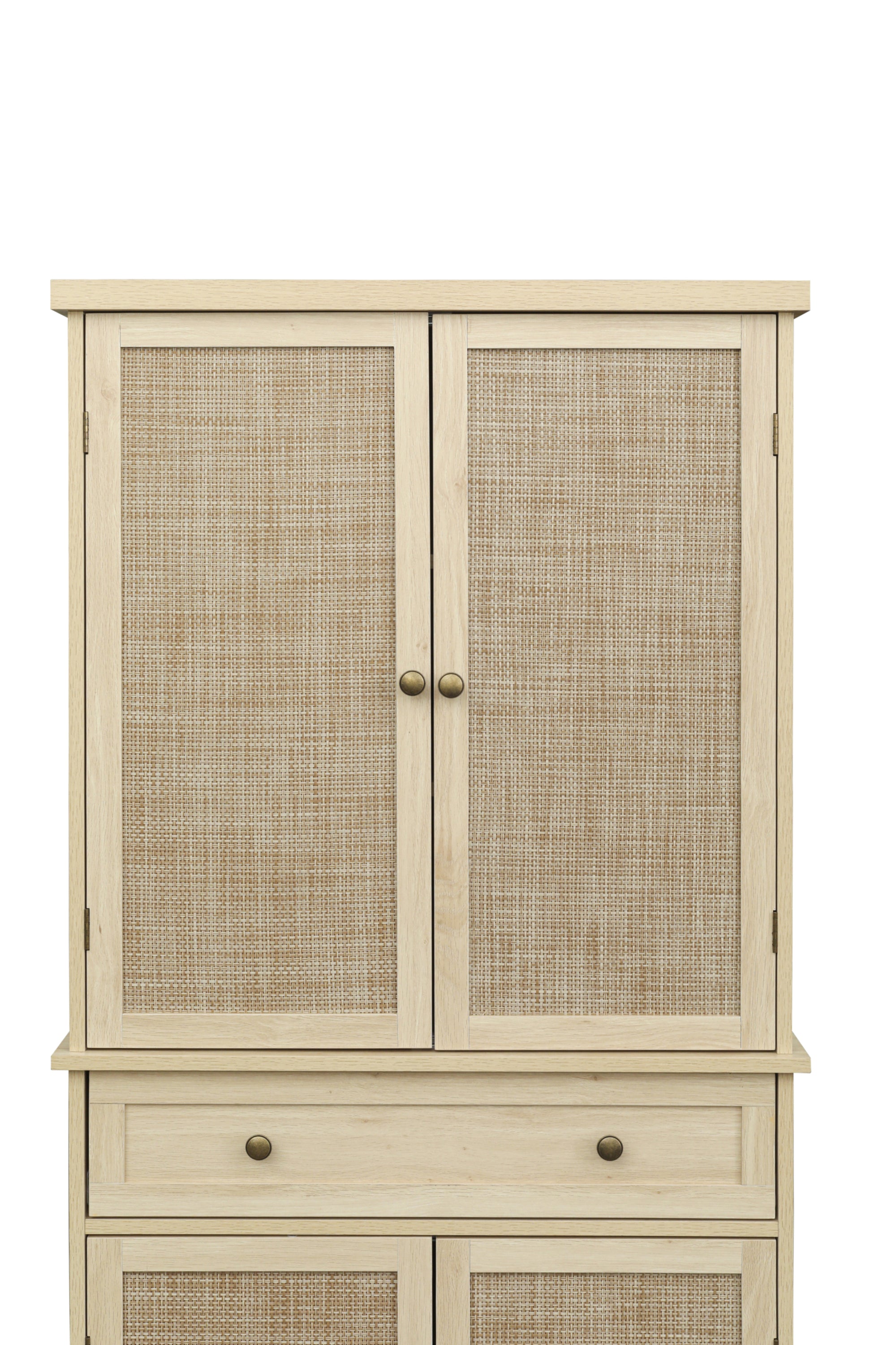 4 Door Cabinet with 1 Drawer, with 4 Adjustable Inner Shelves, Storage Cabinet