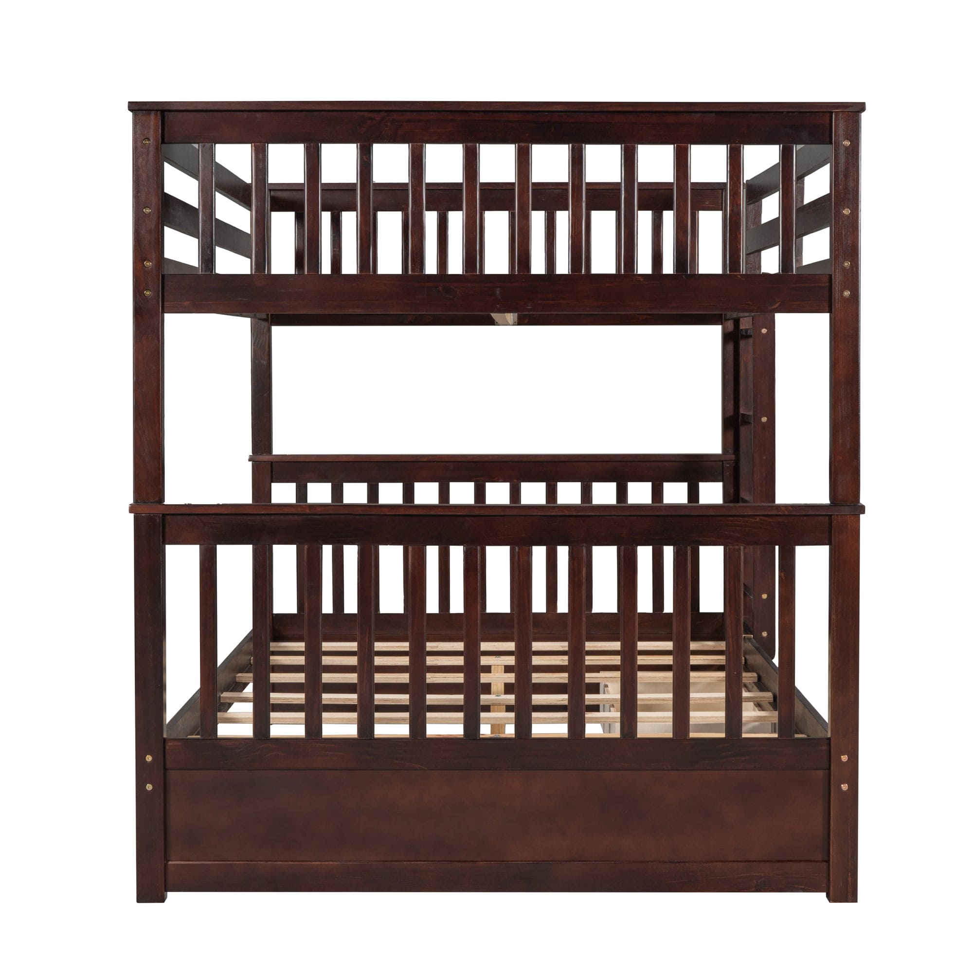 Full-Over-Full Bunk Bed with Ladders and Two Storage Drawers (Espresso)(OLD SKU:LT000365AAP)