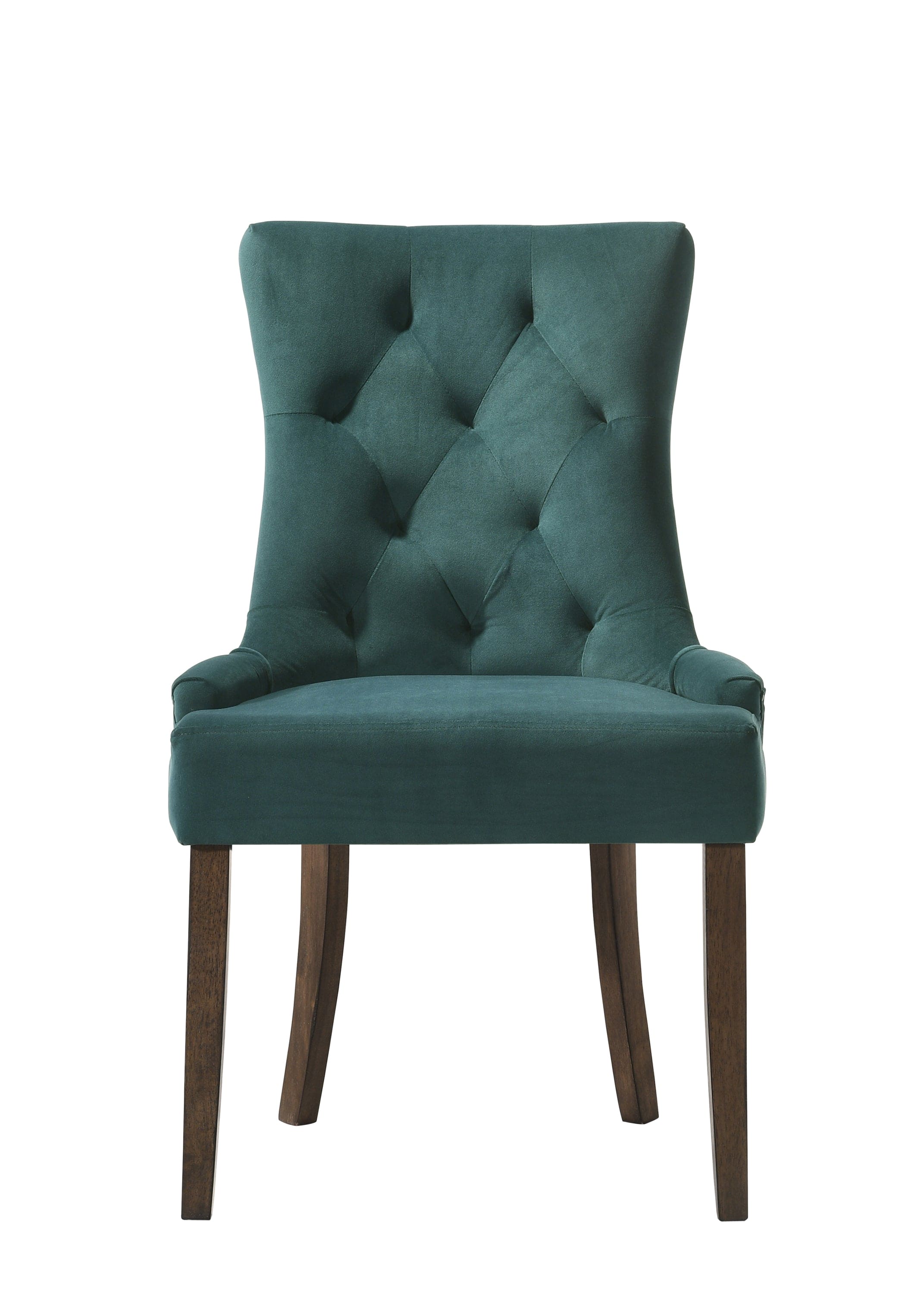 ACME Farren Side Chair, Green Velvet & Espresso Finish 77166