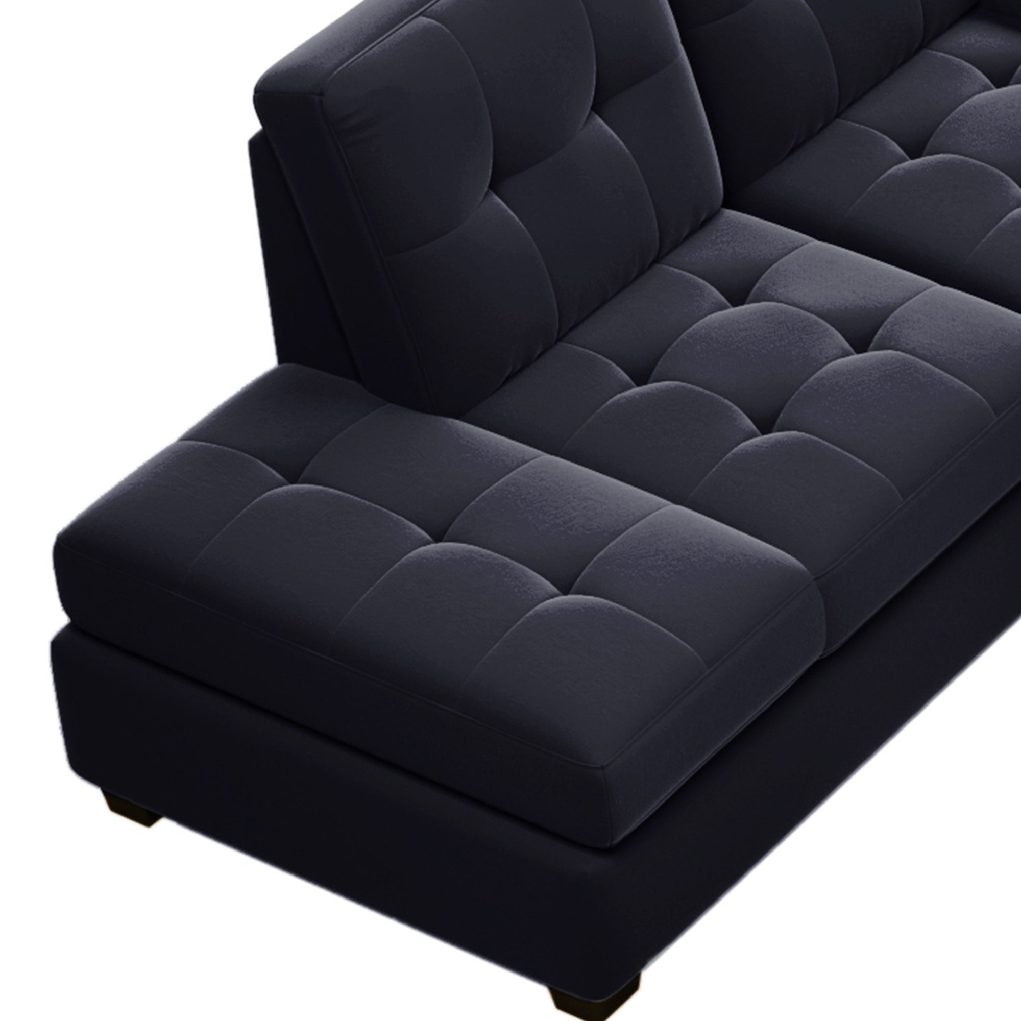 Orisfur. Modern Sectional Sofa with Reversible Chaise, L Shaped Couch Set with Storage Ottoman and Two Cup Holders for Living Room