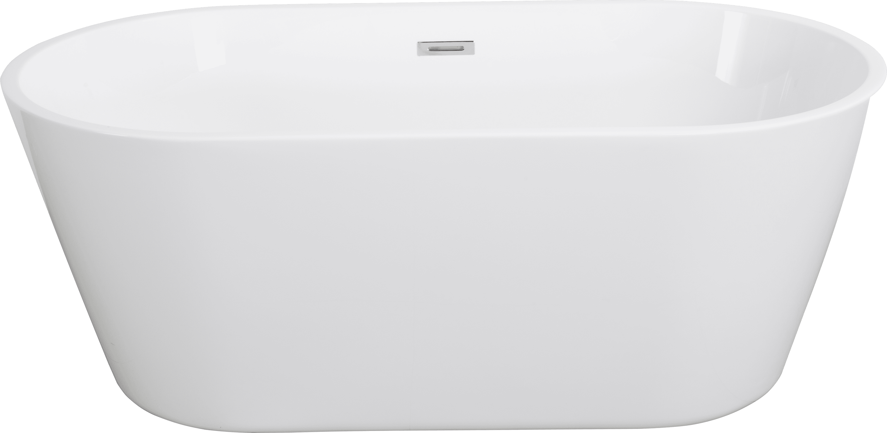 Acrylic Freestanding Bathtub: Contemporary Soaking Tub with Chrome Overflow and Drain, in High-Gloss White Finish, cUPC Certified for Quality Assurance - 55.12*31.10 22A02-55