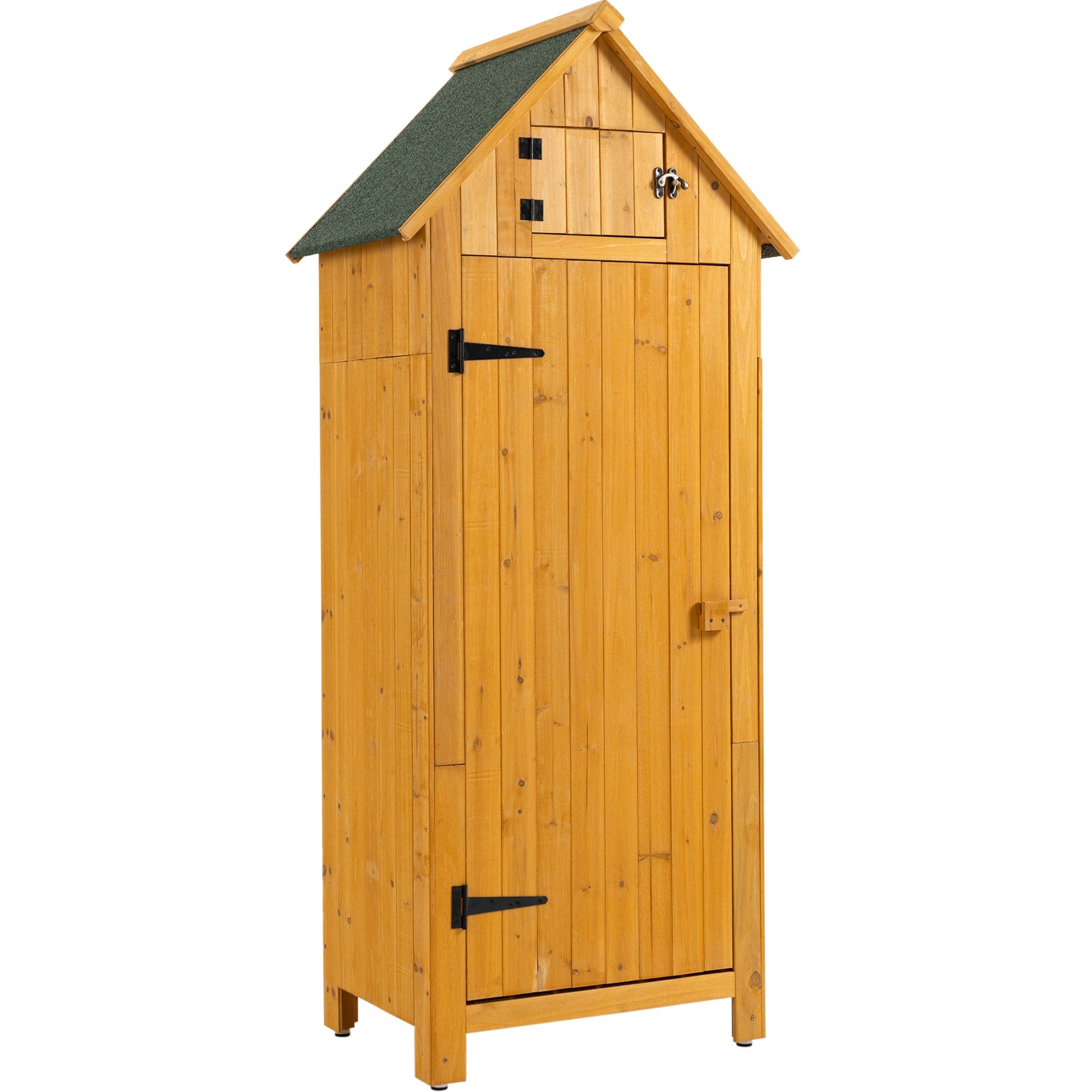 30.3"L X 21.3"W X 70.5"H Outdoor Storage Cabinet Tool Shed Wooden Garden Shed  Natural