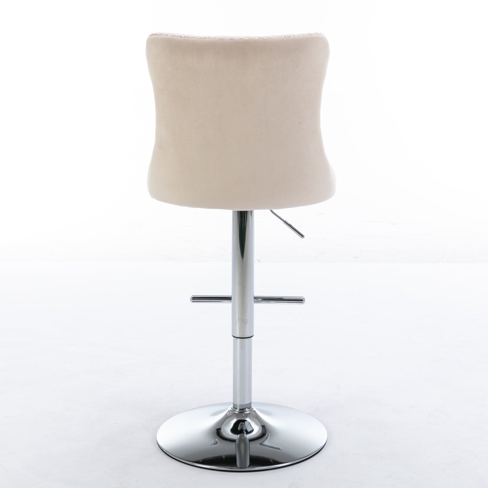 Swivel Velvet Barstools  Beige,Set of 2