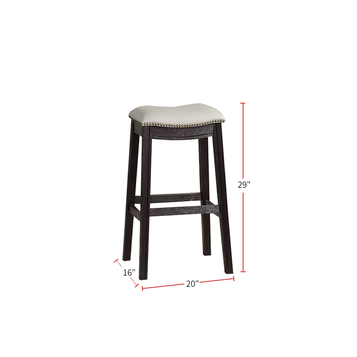 Grey PU Upholstery Bar Stool, Set of 2