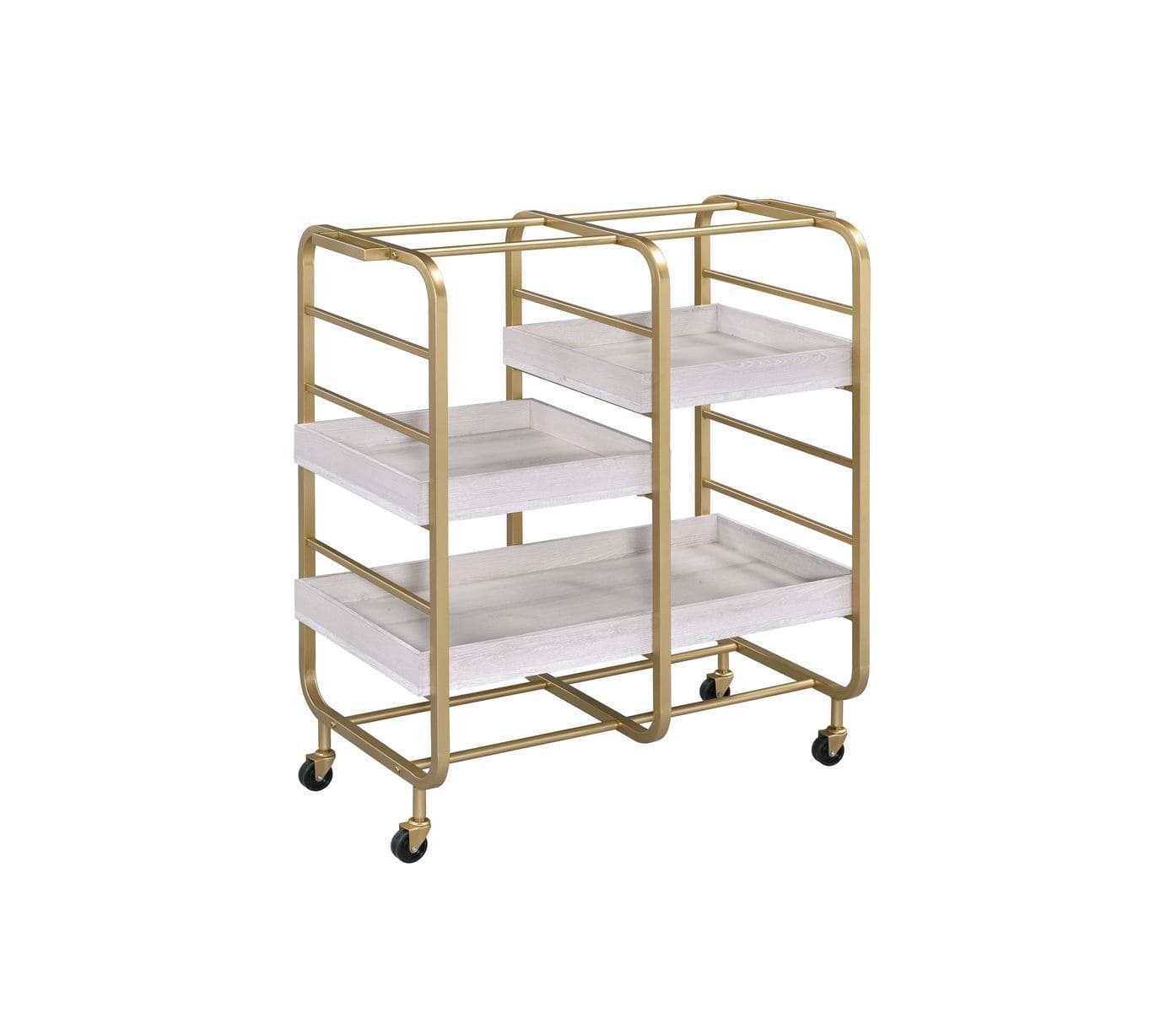 ACME Vorrik Serving Cart, Gold & White-Washed 98412