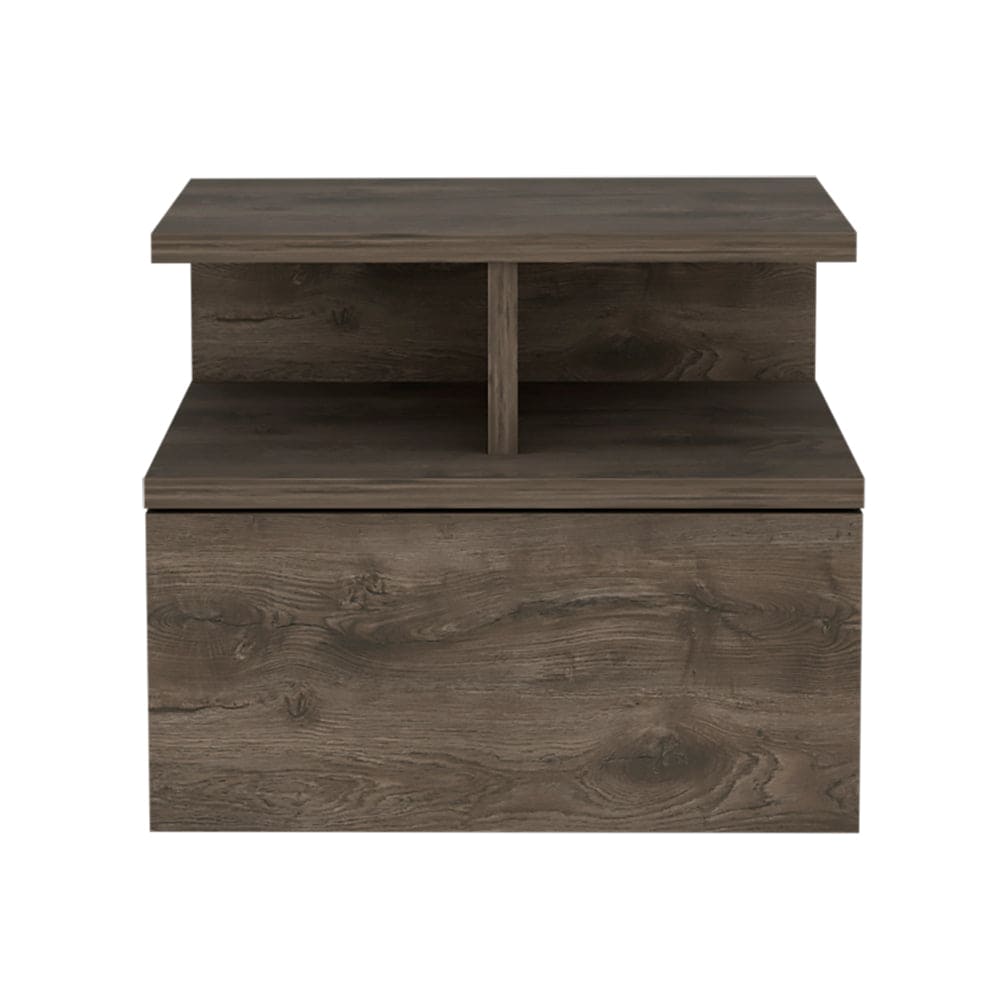 Floating Nightstand Flopini, One Drawer, Dark Walnut Finish