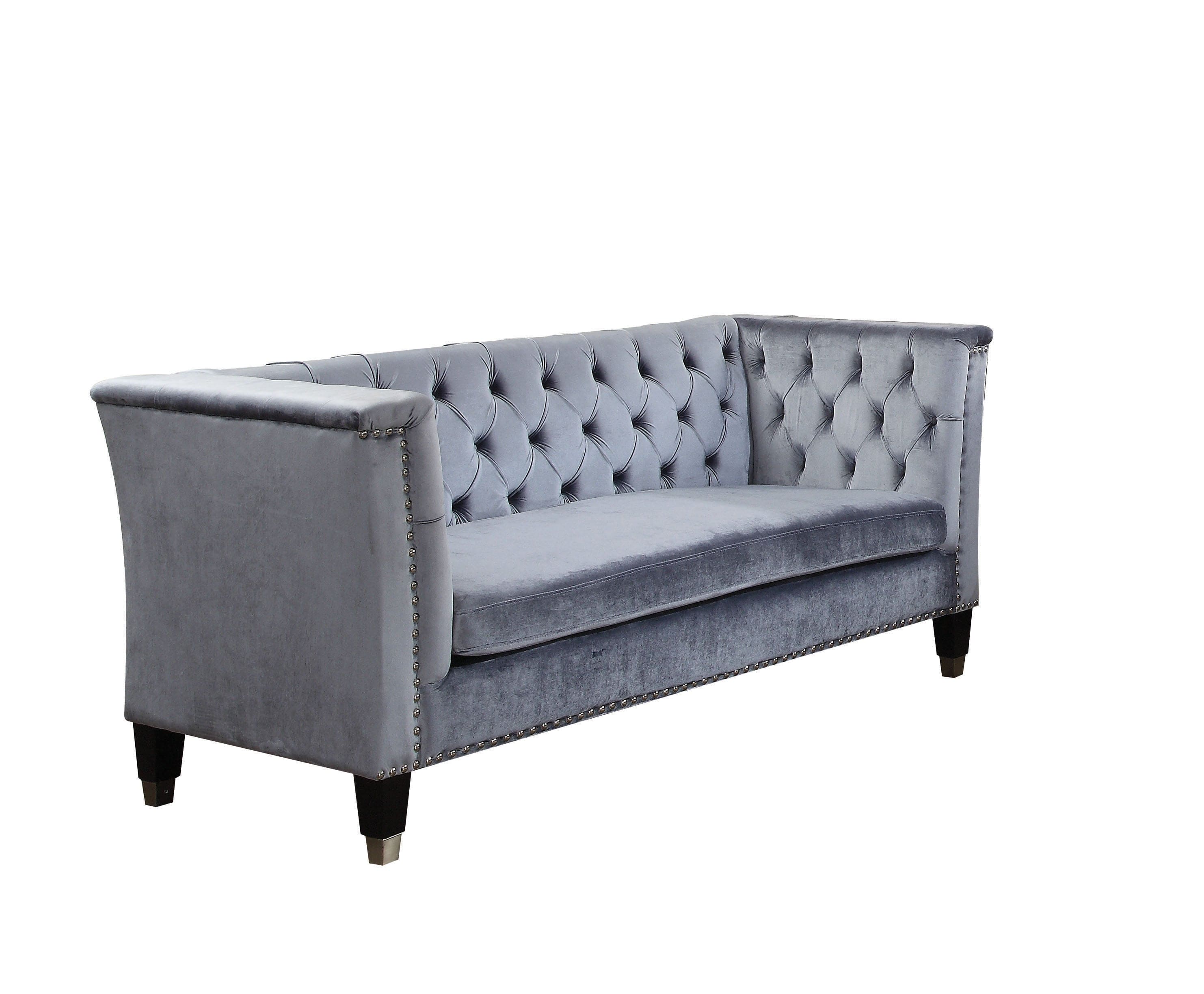 ACME Honor Loveseat in Blue-Gray Velvet 52786