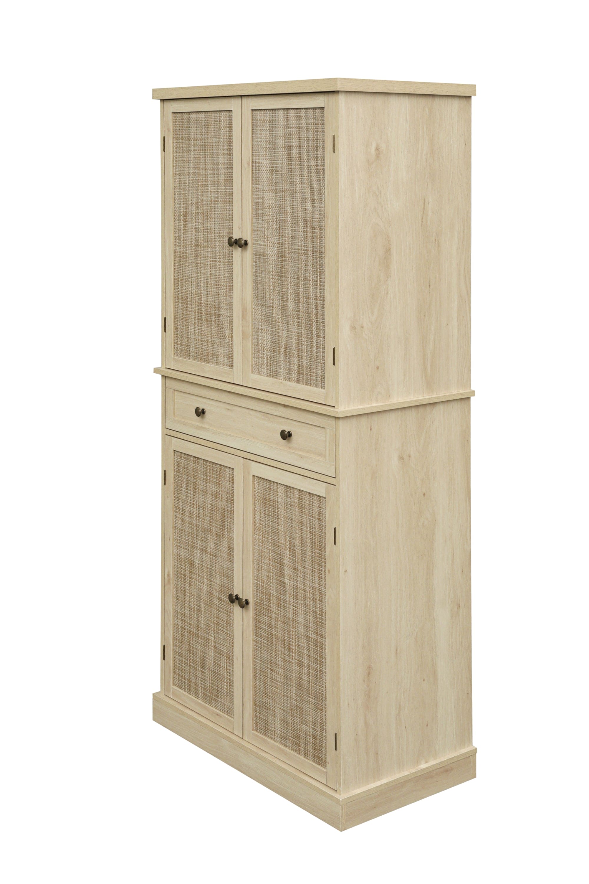 4 Door Cabinet with 1 Drawer, with 4 Adjustable Inner Shelves, Storage Cabinet