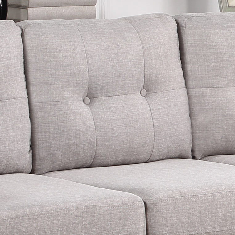 Dalia Light Gray Linen Modern Sectional Sofa with Right Facing Chaise