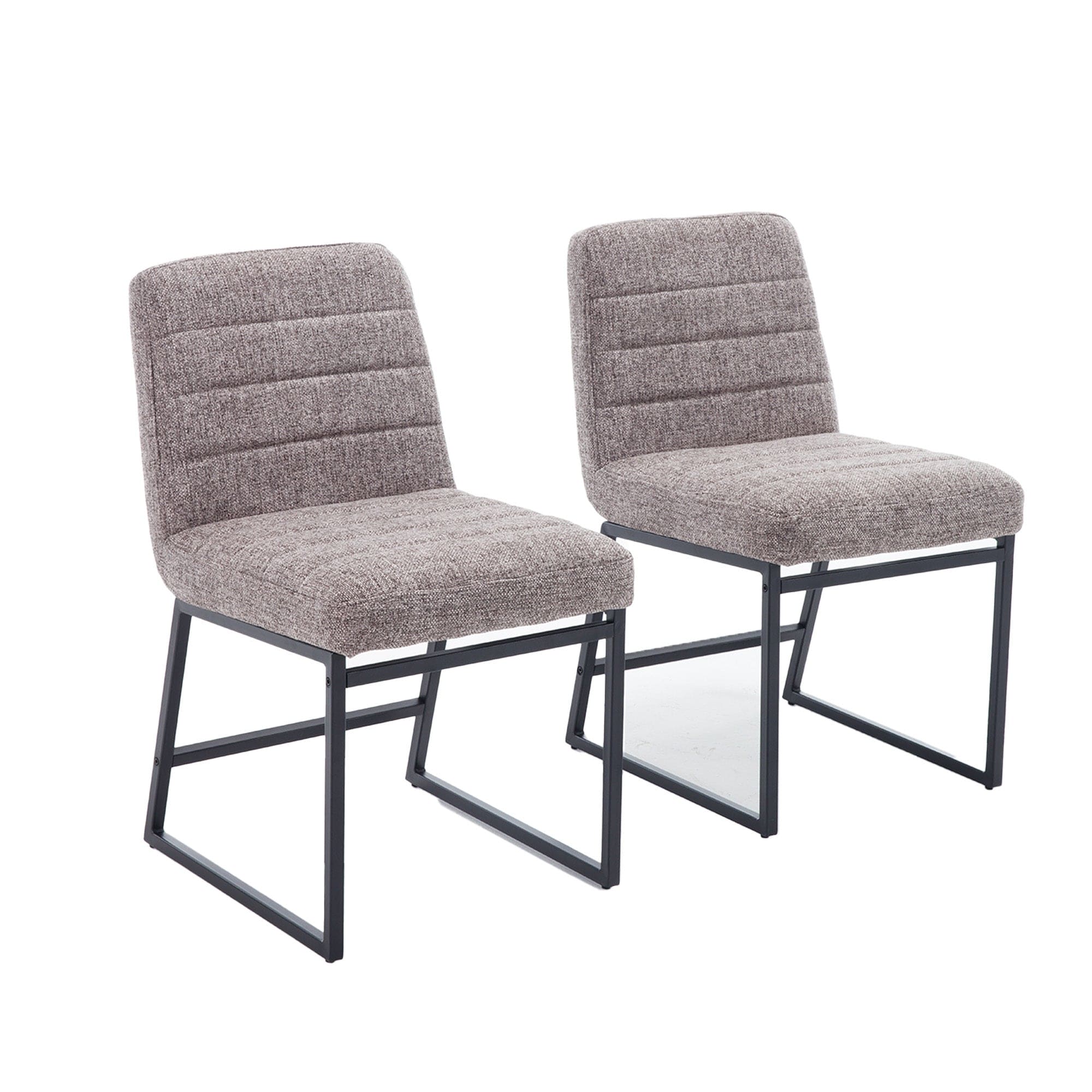 Upholstered Linen Fabric Dining Chairs Set of 2 With Metal Legs, Mid Century Modern Leisure Chairs for Kitchen Living Room Dining room Bistro Coffee Shop,Coffee