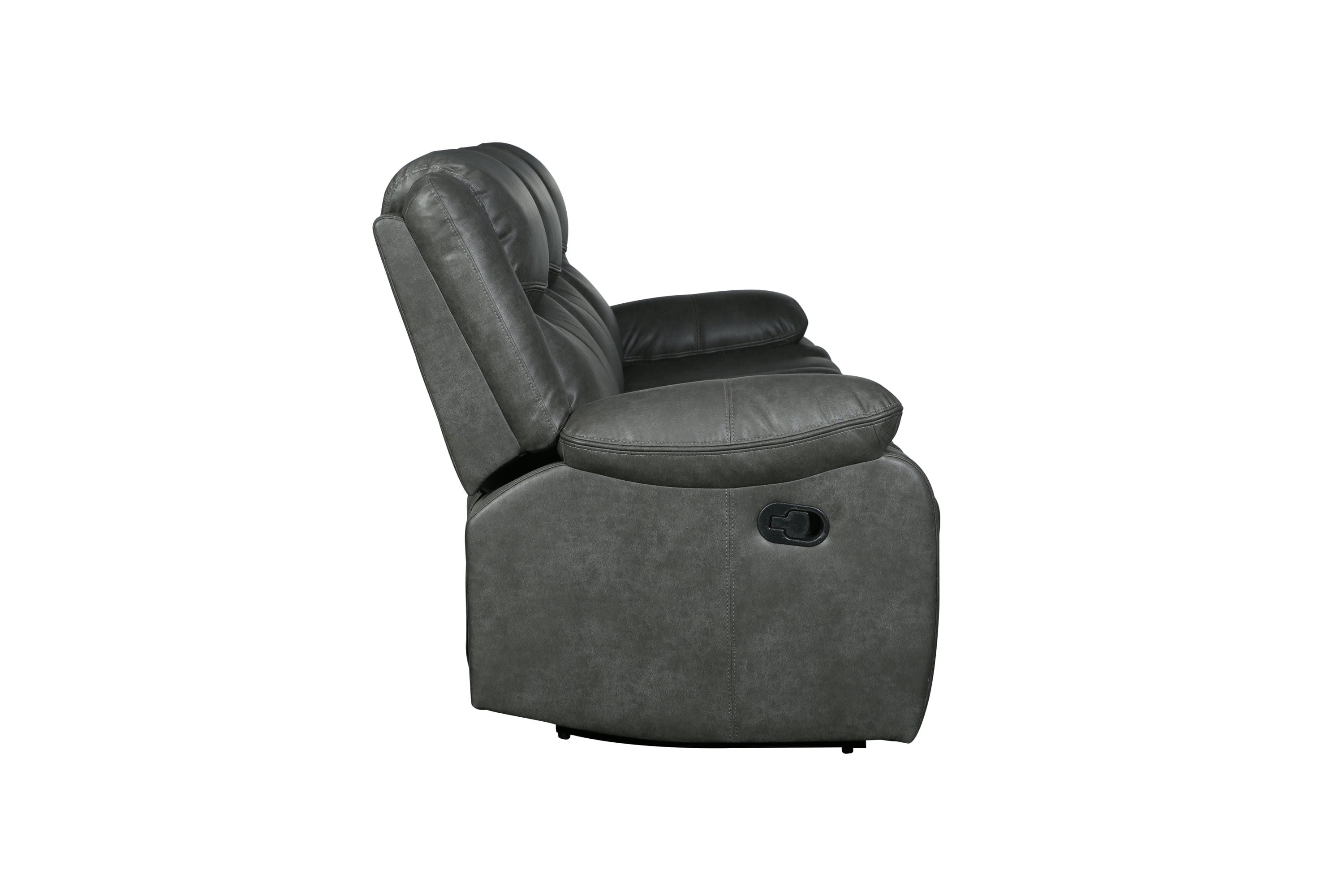 Global United Transitional Leather-Air Reclining Loveseat