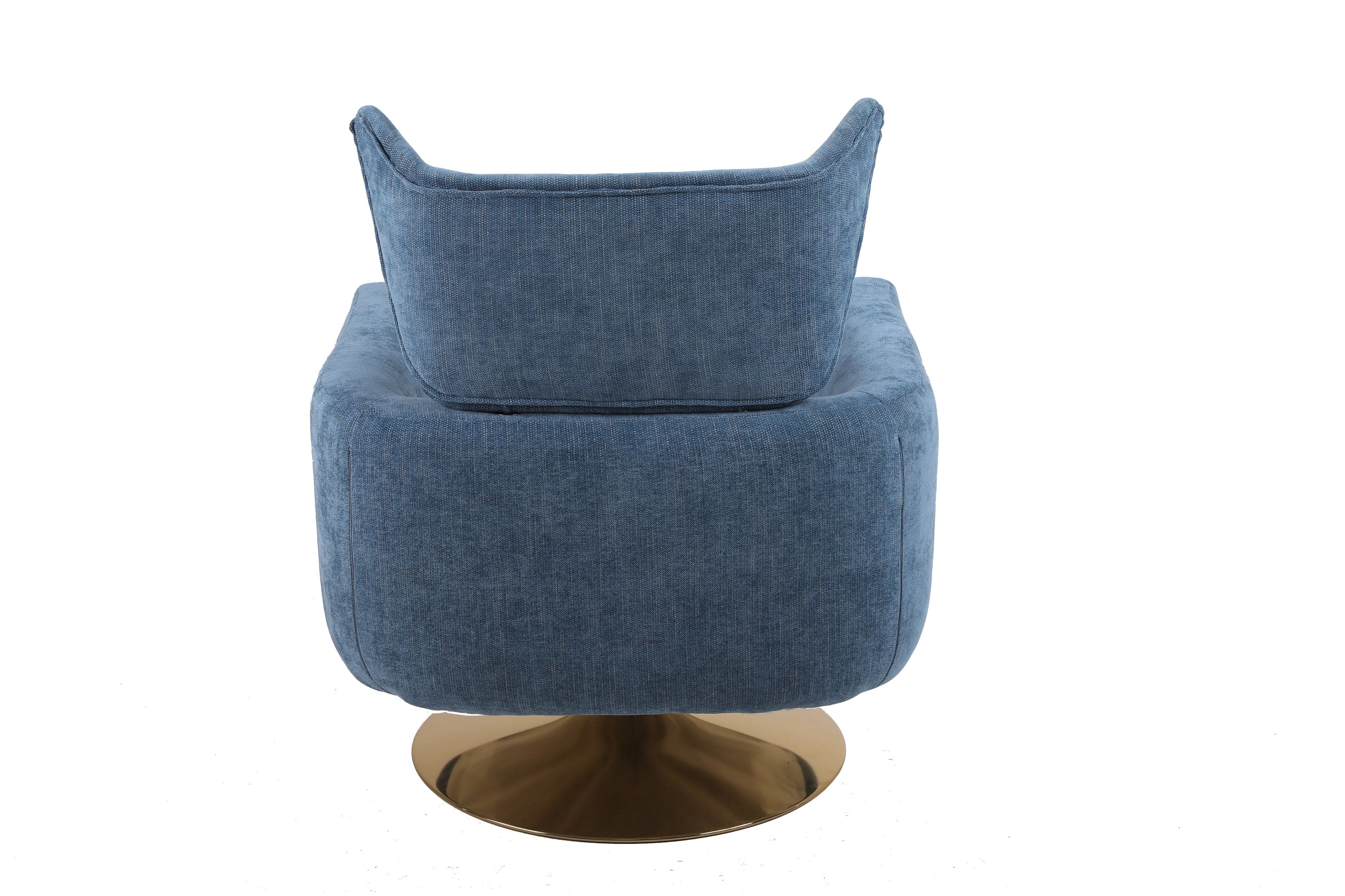 Classic Mid-Century 360-degree Swivel  Accent Chair, Blue Linen