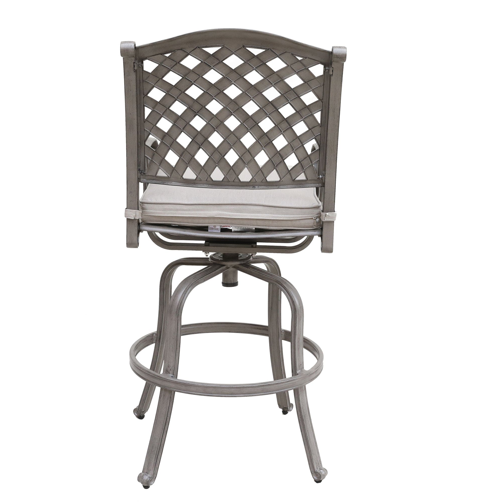 Cast Aluminum Bar Stool With Cushion, Set of 2