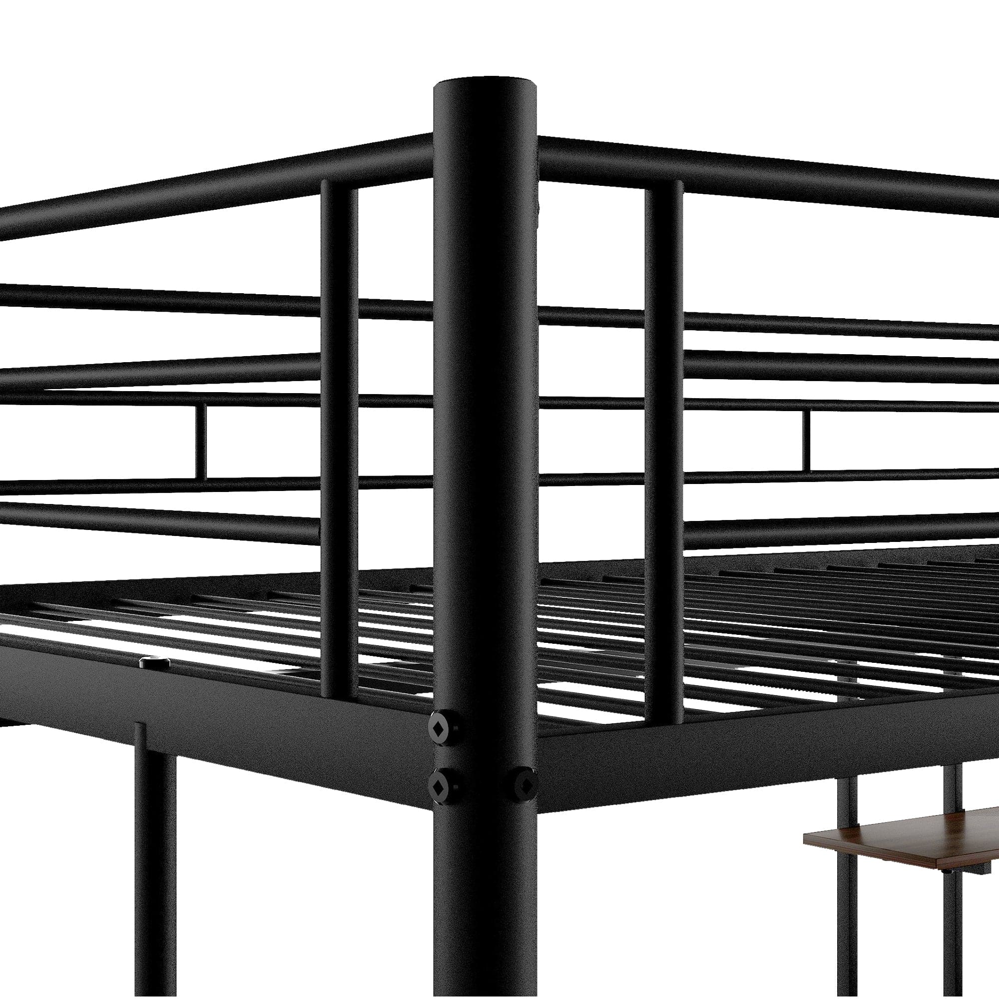 Loft Bed with Desk and Shelf , Space Saving Design,Full,Black(OLD SKU:MF199506AAB)