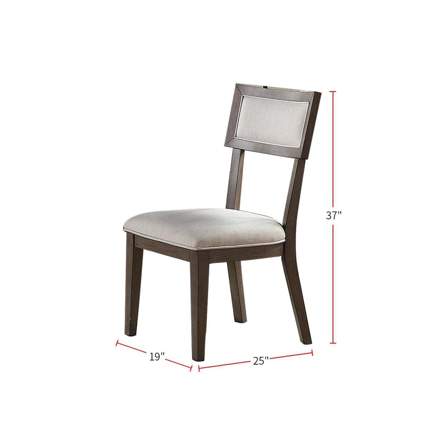 White Fabric Upholstery Dining Chair, Grey (Set of 2)