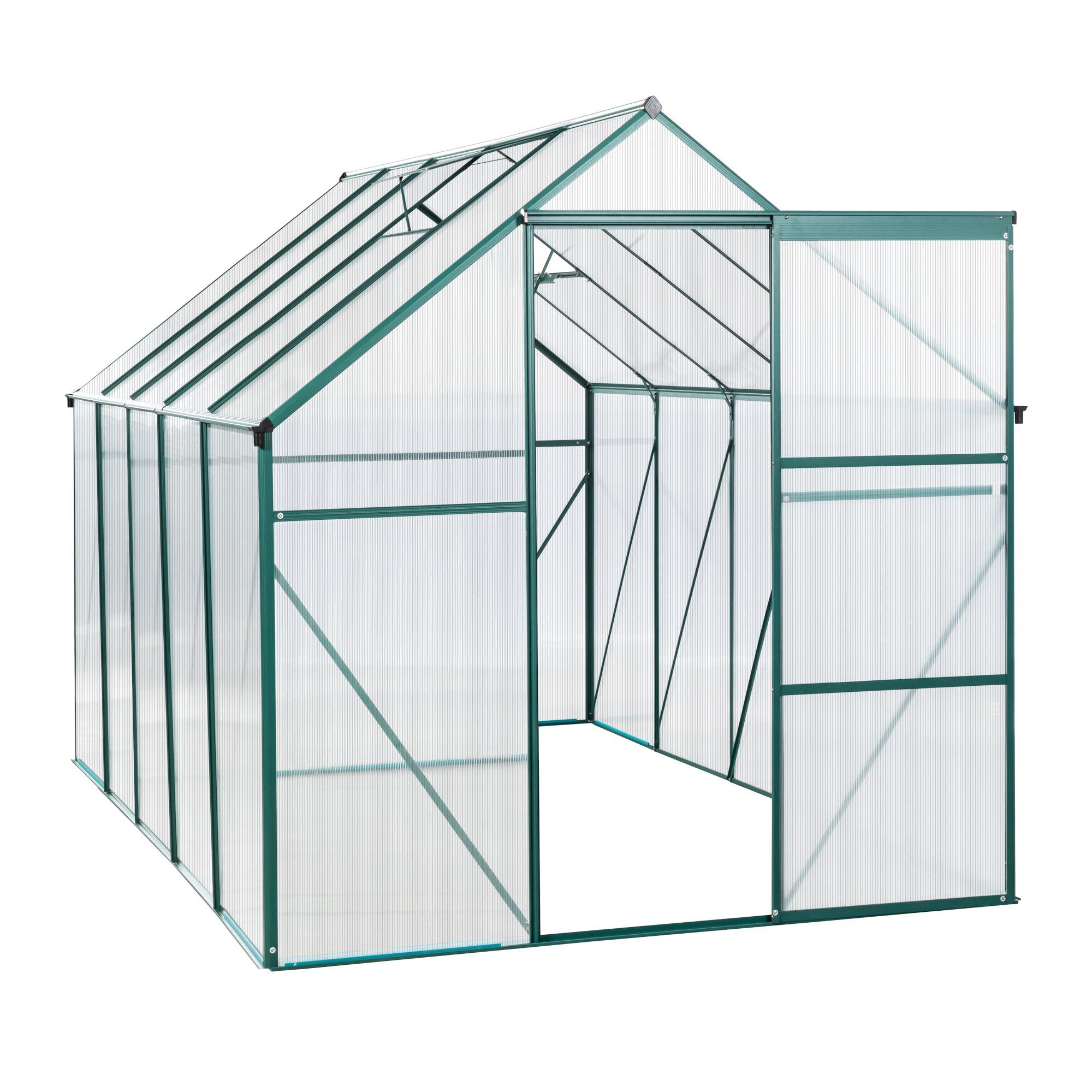 6X10FT Polycarbonate Greenhouse Raised Base and Anchor Aluminum Heavy Duty Walk-in Greenhouses for Outdoor Backyard in All Season