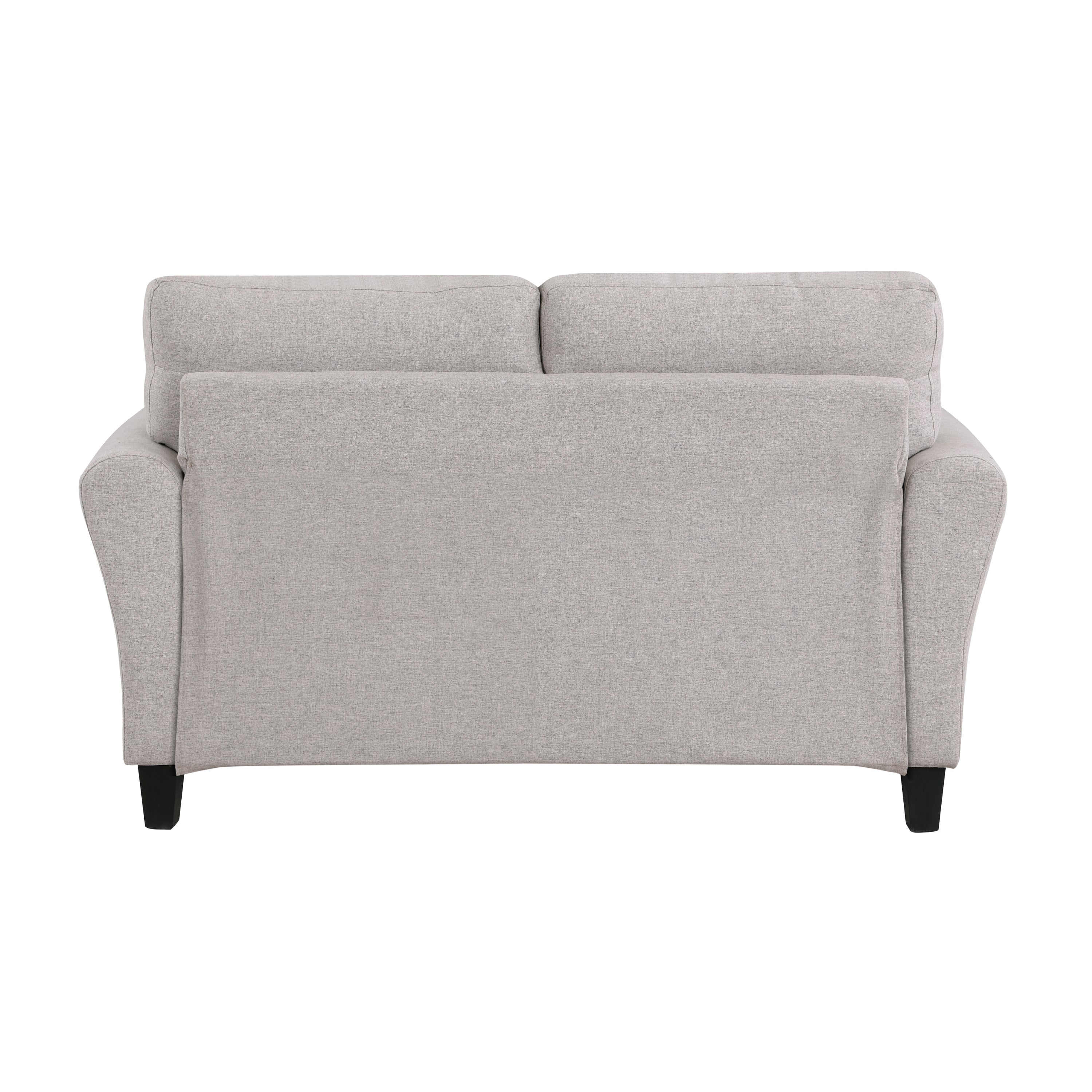 Modern Transitional Sand Hued Textured Fabric Upholstered 1pc Loveseat Attached Cushion Living Room Furniture