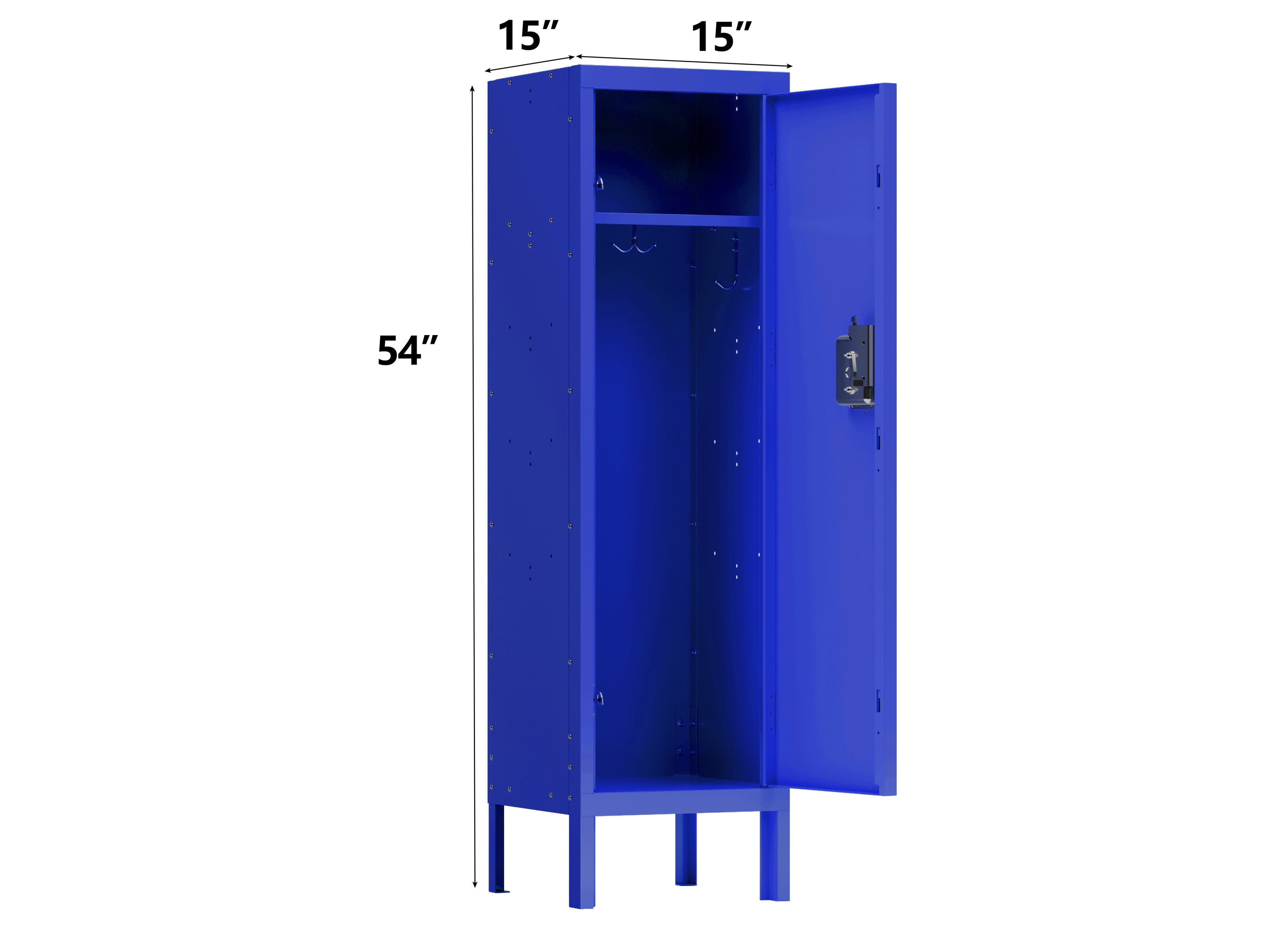 1 Door Tall Single Metal Locker-Retro Style Storage Cabinet--Industrial Furniture--For Living Room/Bedroom/Storage Room/Gym/School--Blue