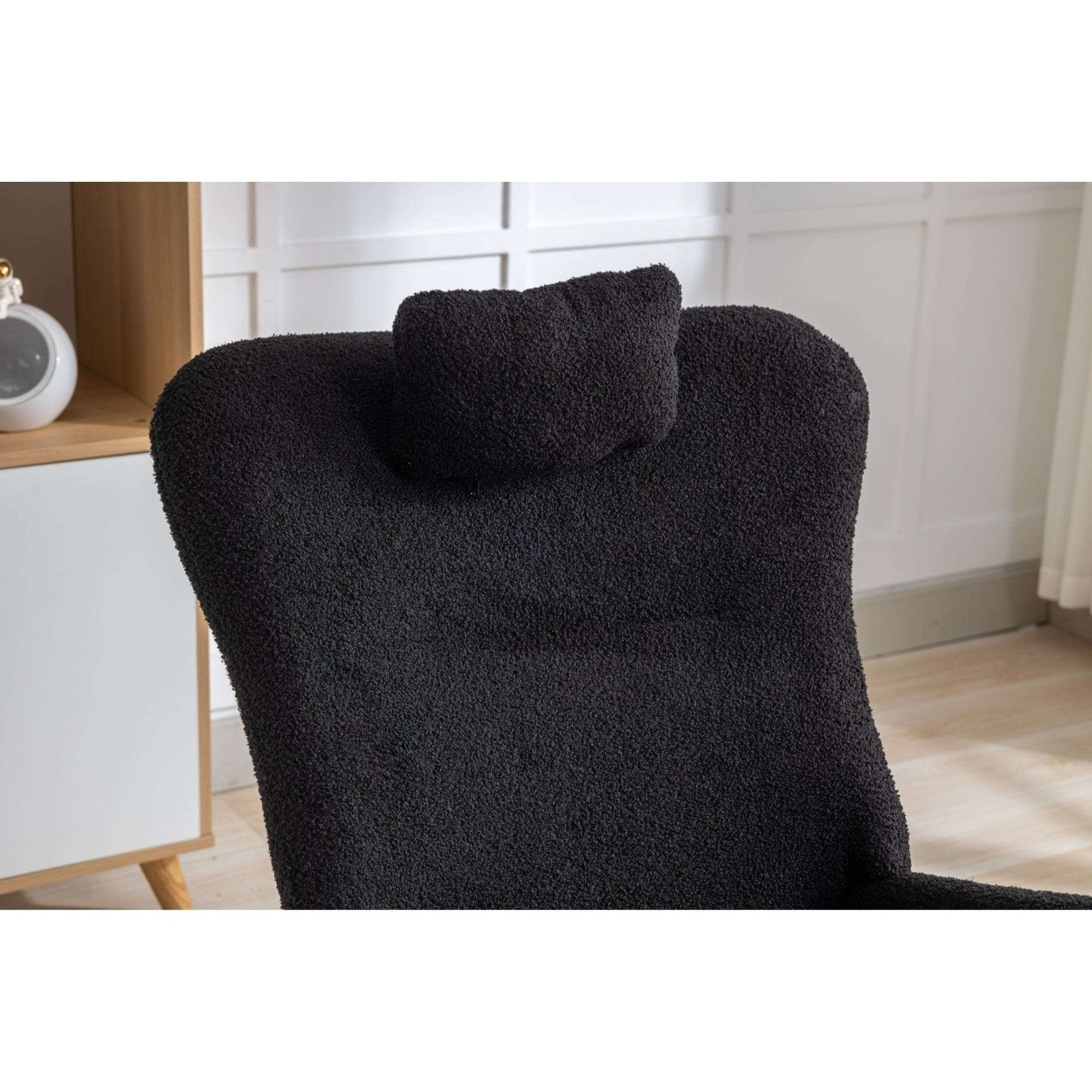 35.5 inch Rocking Chair with Pocket, (black)