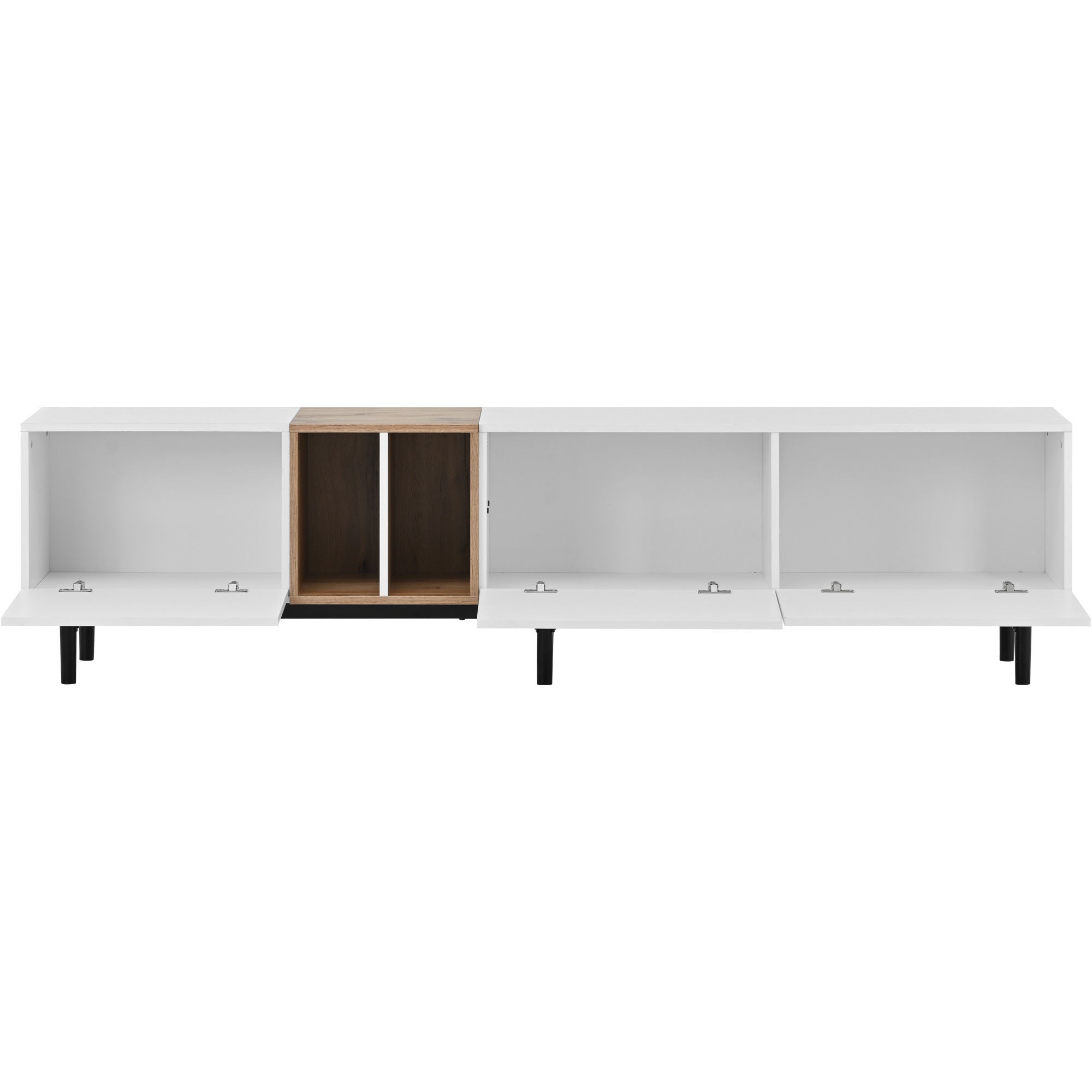 Modern TV Stand for 80'' TV with 3 Doors, Media Console Table, Entertainment Center with Large Storage Cabinet for Living Room, Bedroom