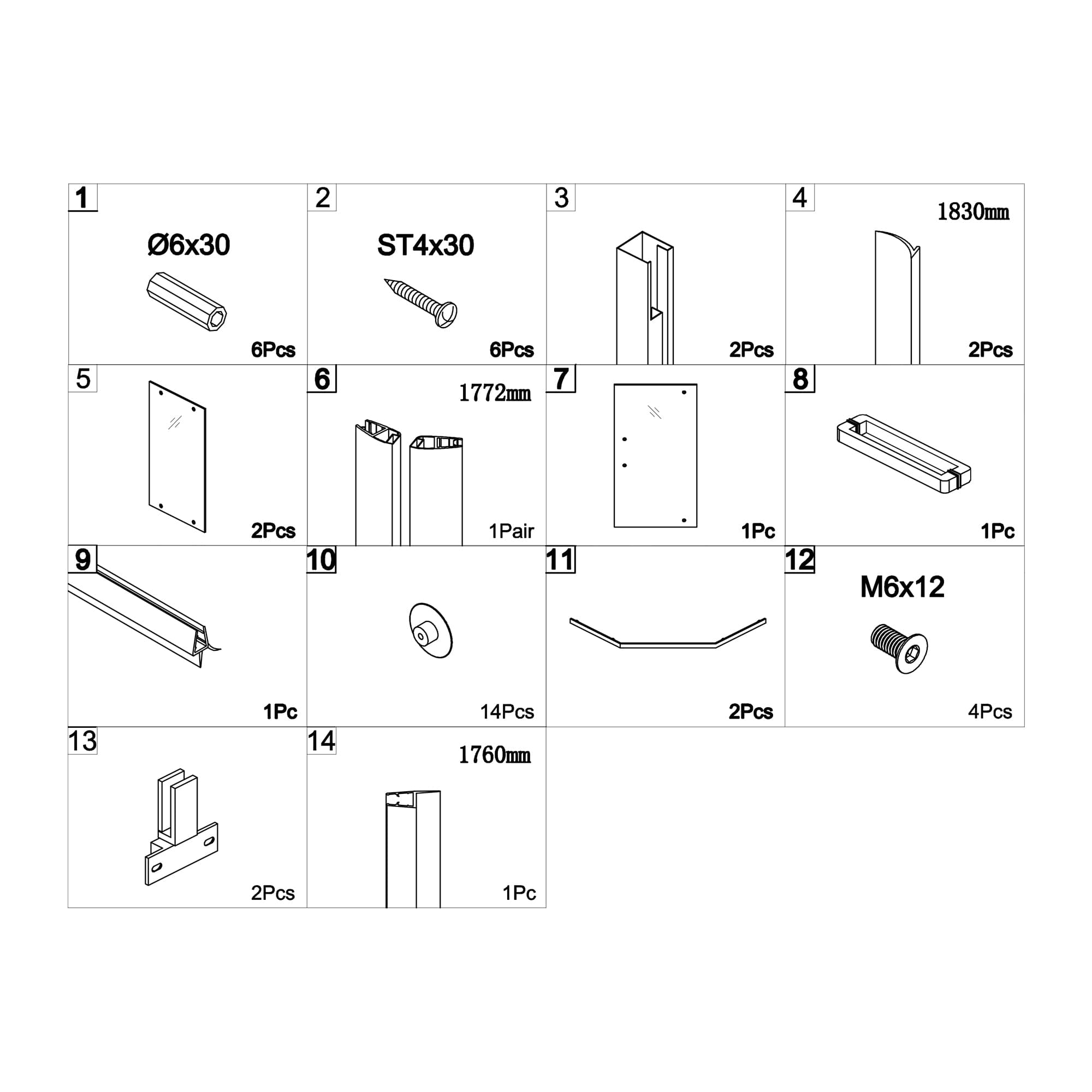 Shower Door 34-1/8" x 72" Semi-Frameless Neo-Angle Hinged Shower Enclosure, Chrome