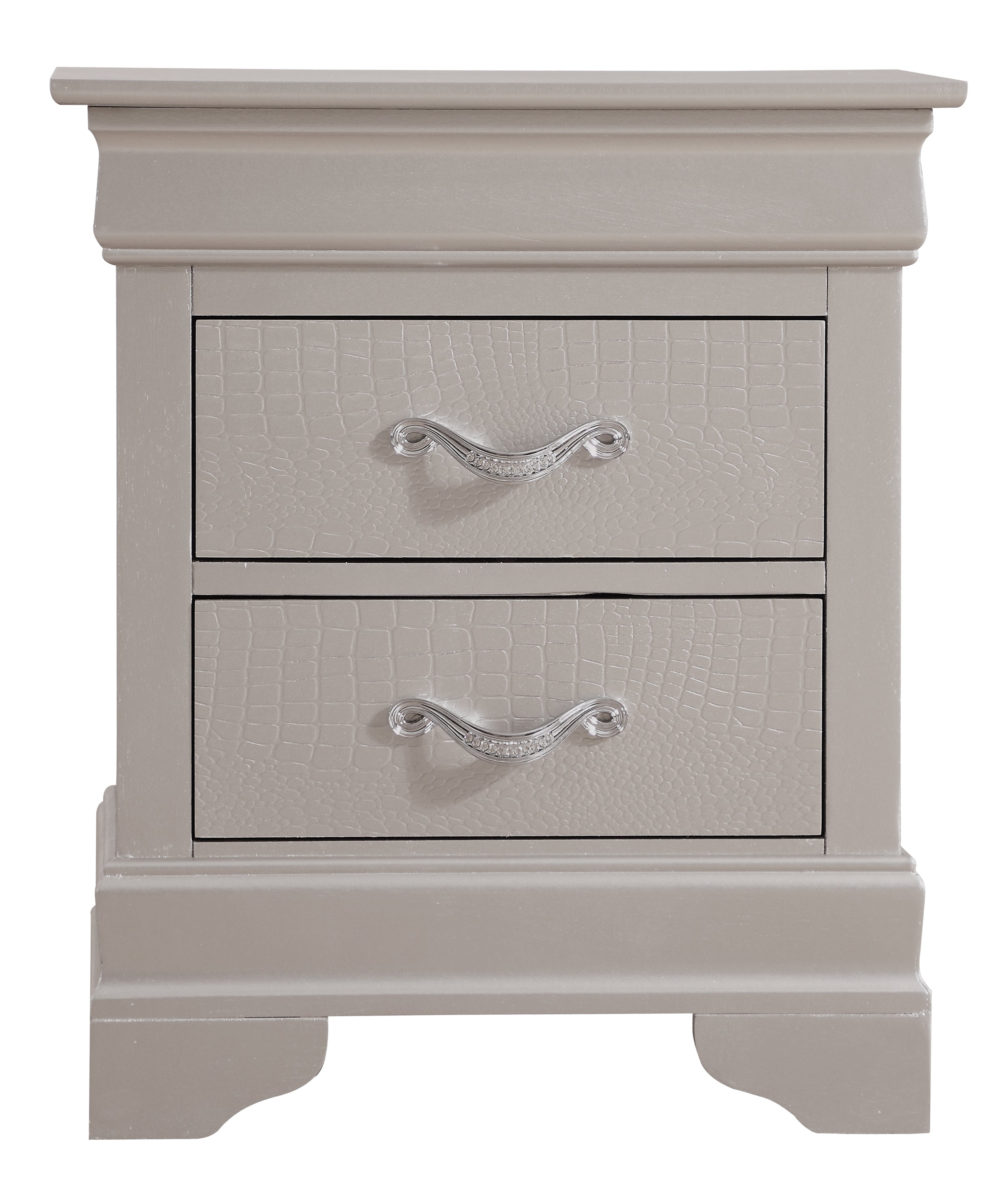 Glory Furniture Lorana G6500-N Nightstand , Silver Champagne