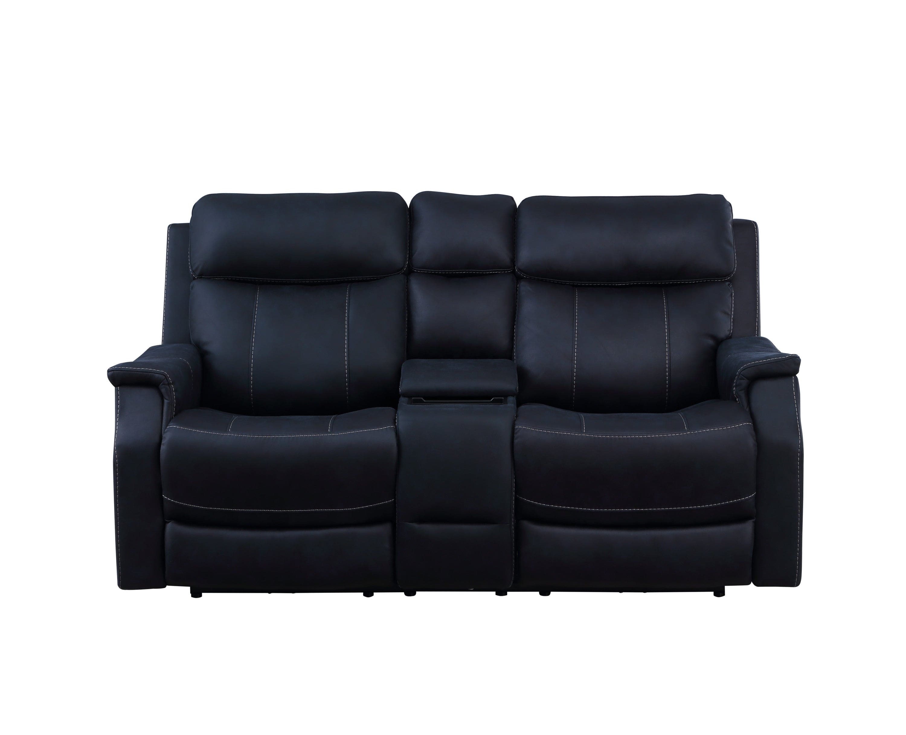 Tailored Power Console Loveseat - Shaped Seats, Luxurious Leatherette Cover - Power Headrest, Power Footrest, Hidden Storage