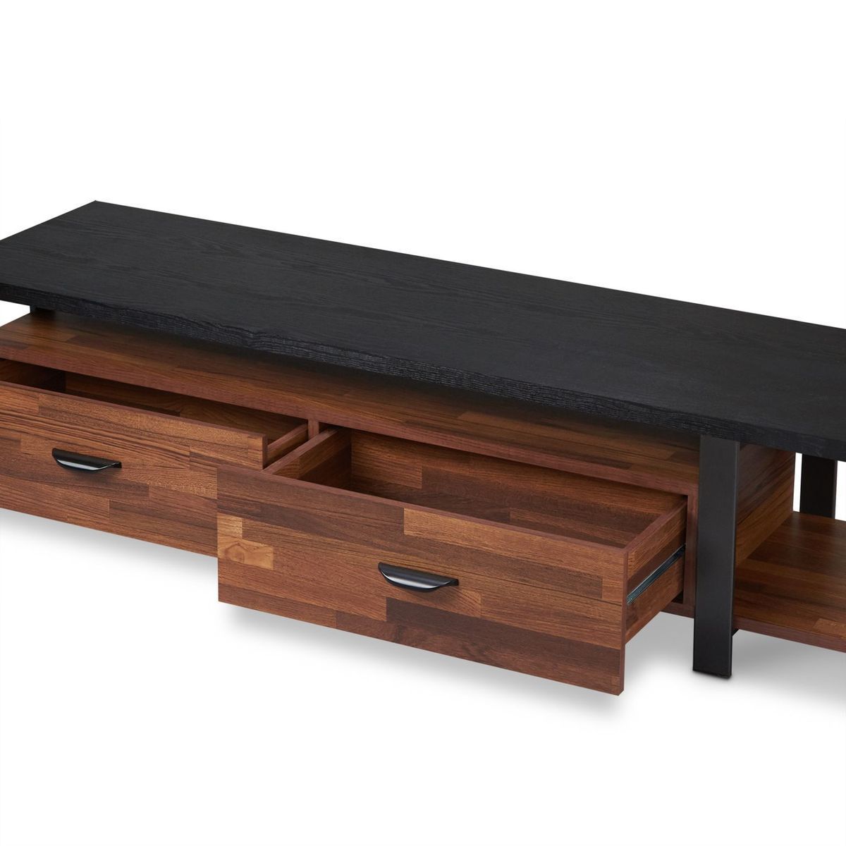 ACME Elling TV Stand in Walnut & Black 91235