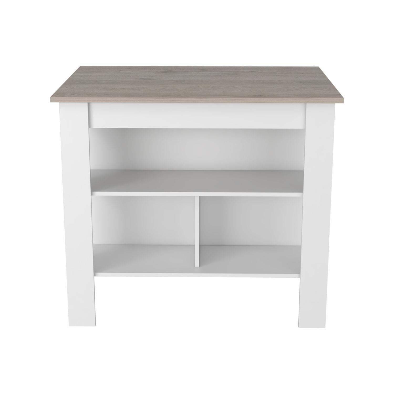 DEPOT E-SHOP Antibacterial Delos Kitchen Island , White / Light Gray